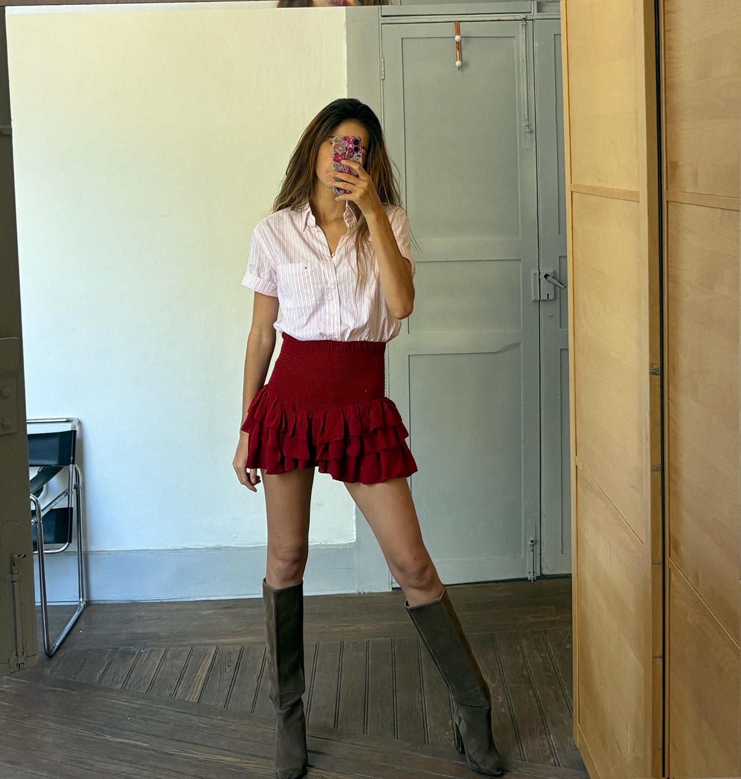 Vintage Tommy Hilfiger tailored Men's Striped Button-Down Shirt - Pink comfortable blouse, Loose Oversized short sleeve Shirt, 39 - 15 1/2