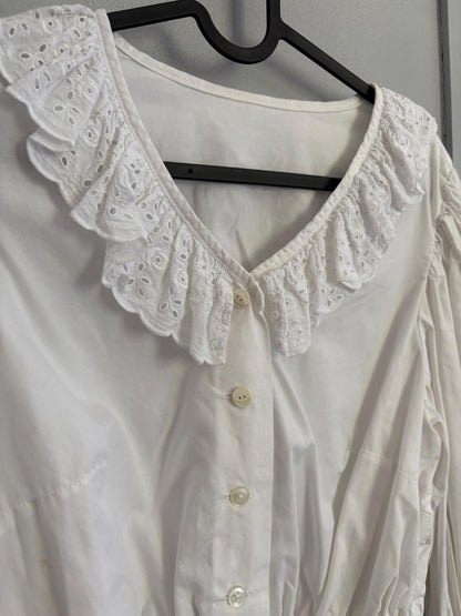 Vintage Eyelet Cotton Puff Sleeve Blouse — additional view 7