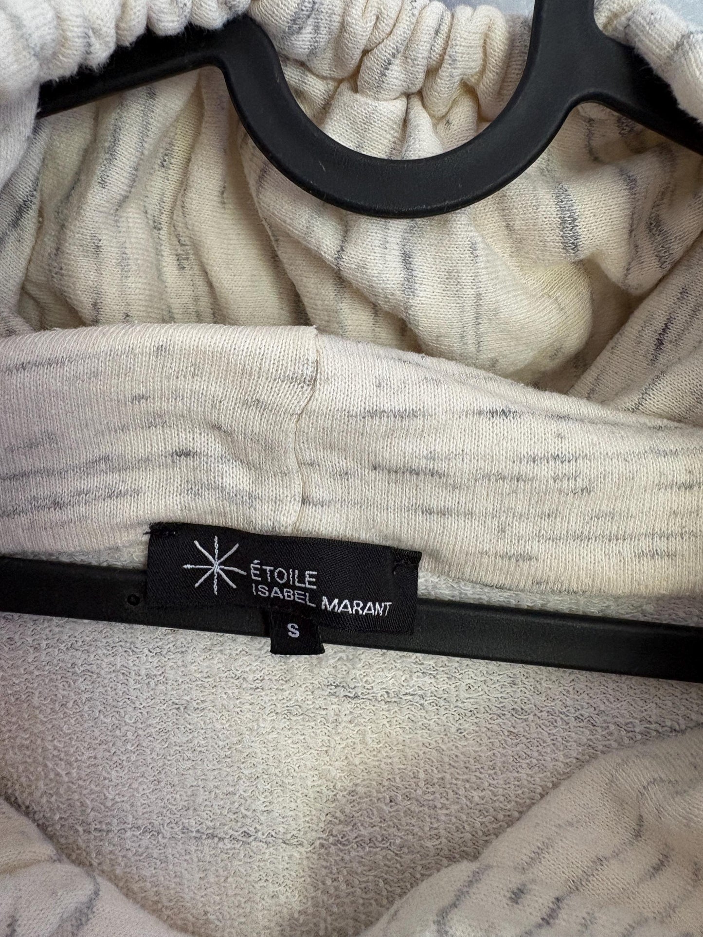 Vintage Isabel Marant hooded vest, White and greyncardigan, French designer clothing, Emily in Paris style