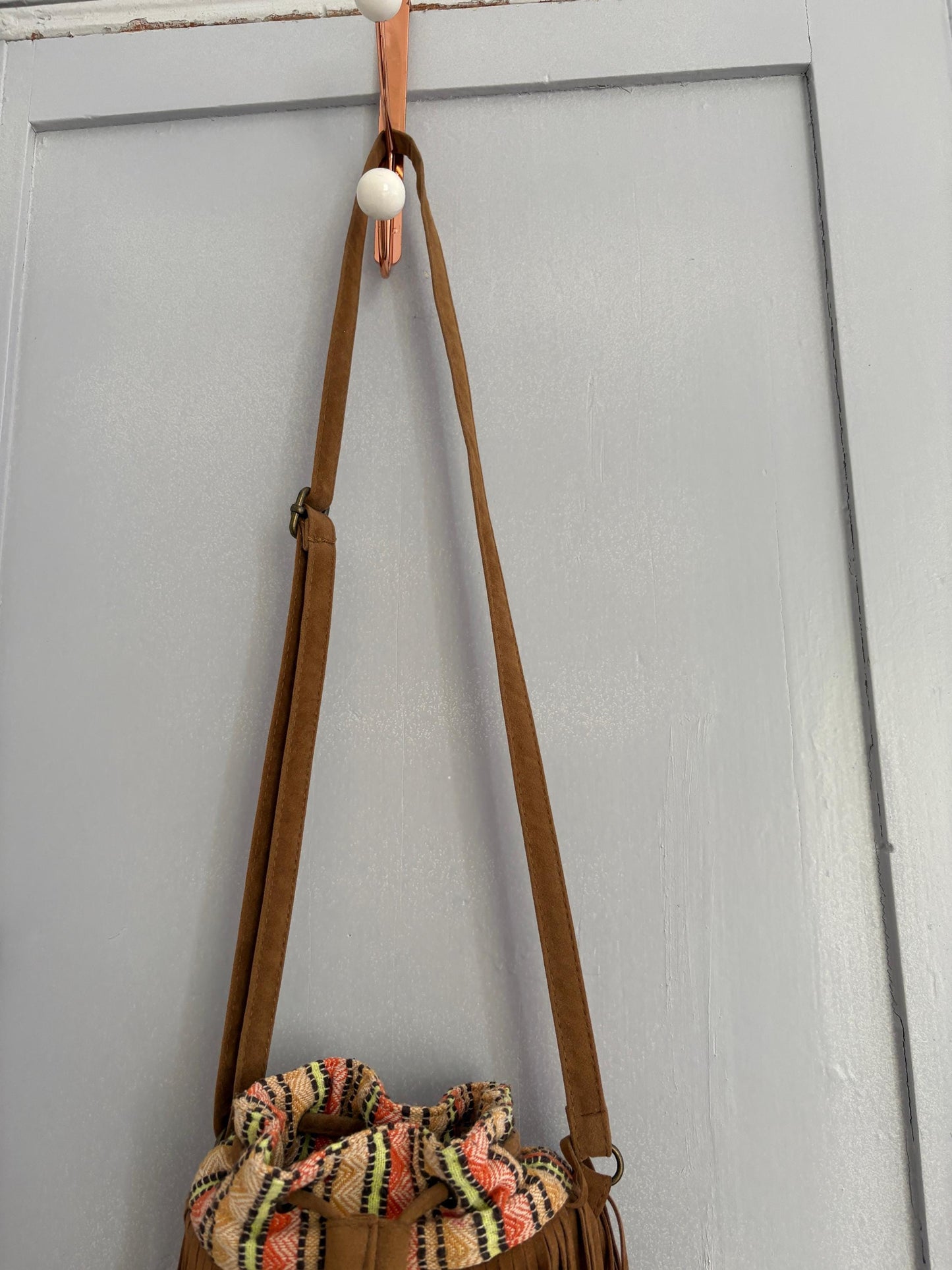 Vintage Boho Fringe Crossbody Bag | Festival Pom-Pom Mini Purse