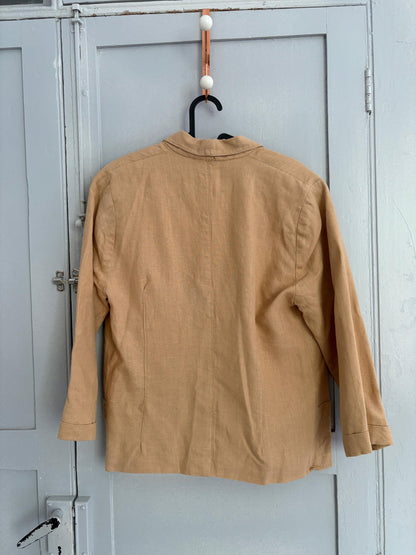 Vintage Tan Linen Cropped Blazer — additional view 10