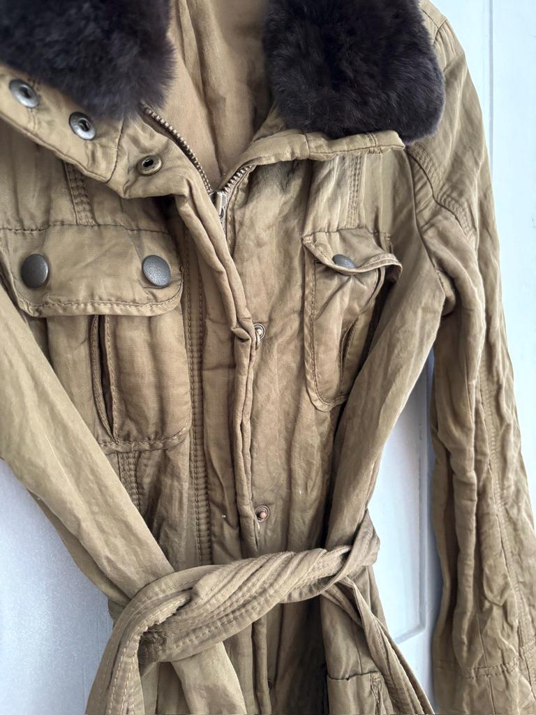 Laurèl moss green parka, Luxury vintage designer wear, Forest outing clothing,