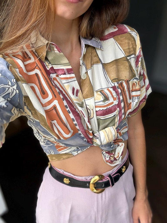 Vintage abstract blouse.