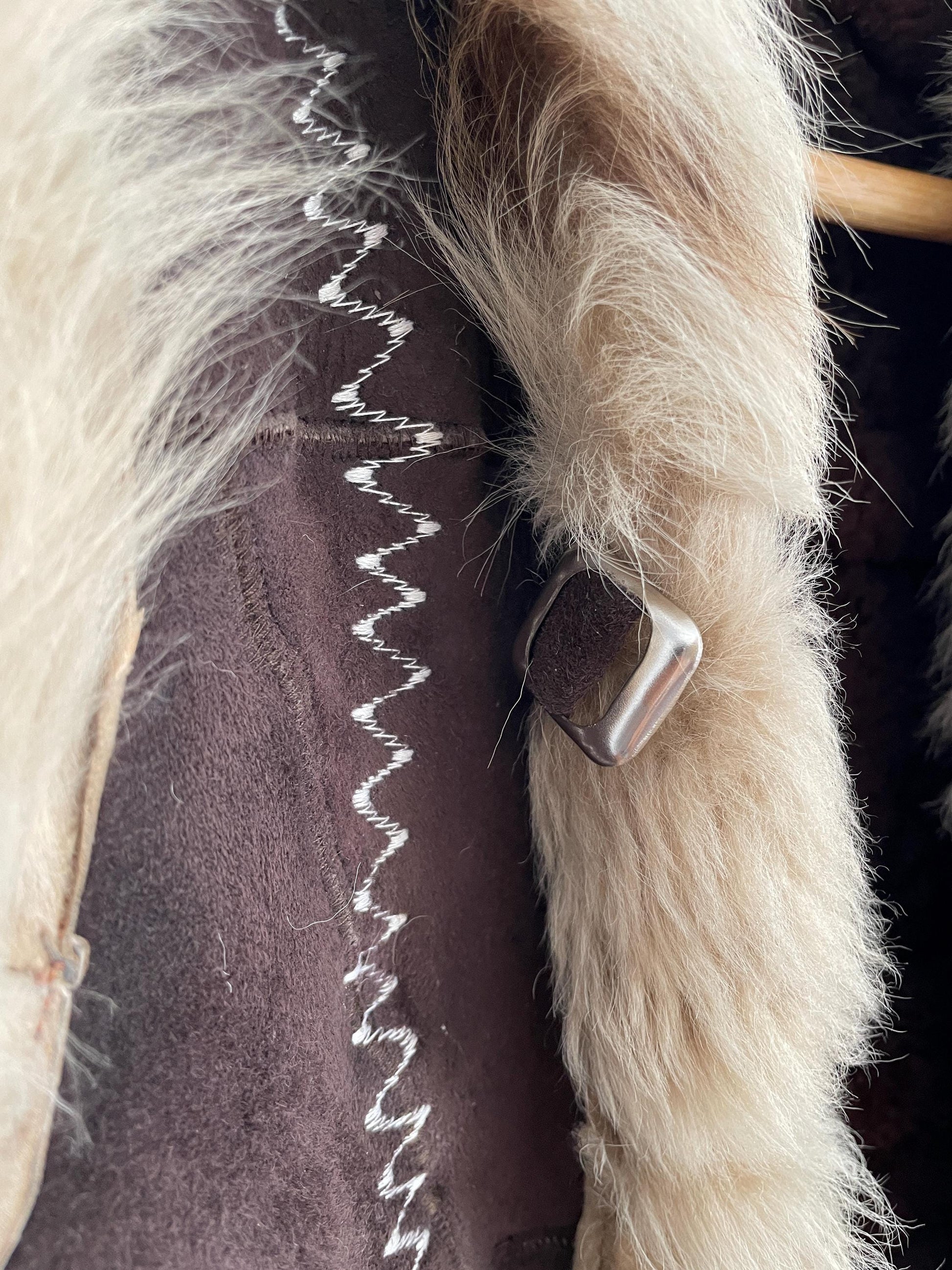 Vintage wool leather lammy vest, Sleeveless genuine leather 70s gilet, Sheep hide winter waistcoat, Sheephide cardigan