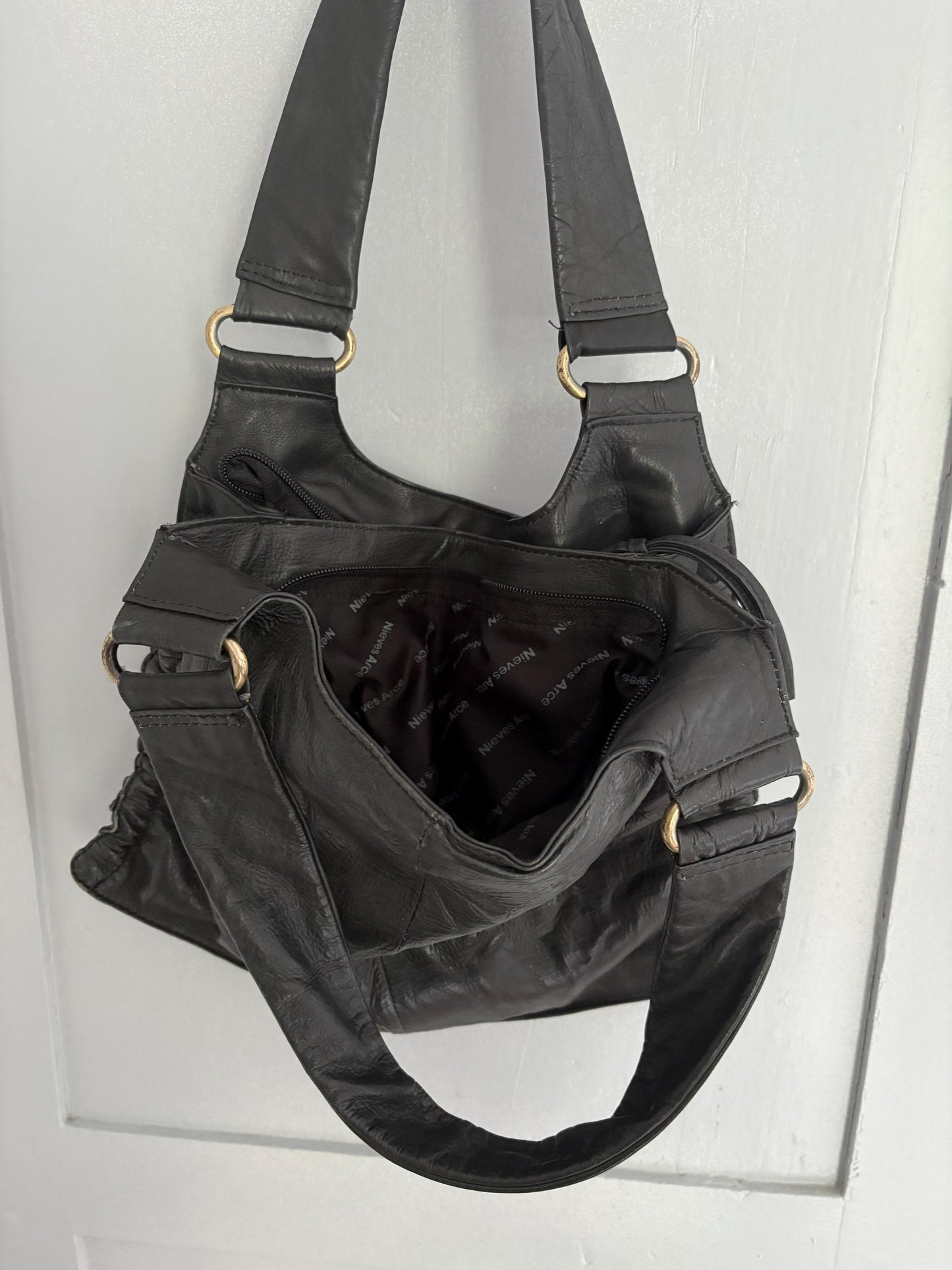 Vintage Black Leather Berlin Baguette Bag — additional view 9