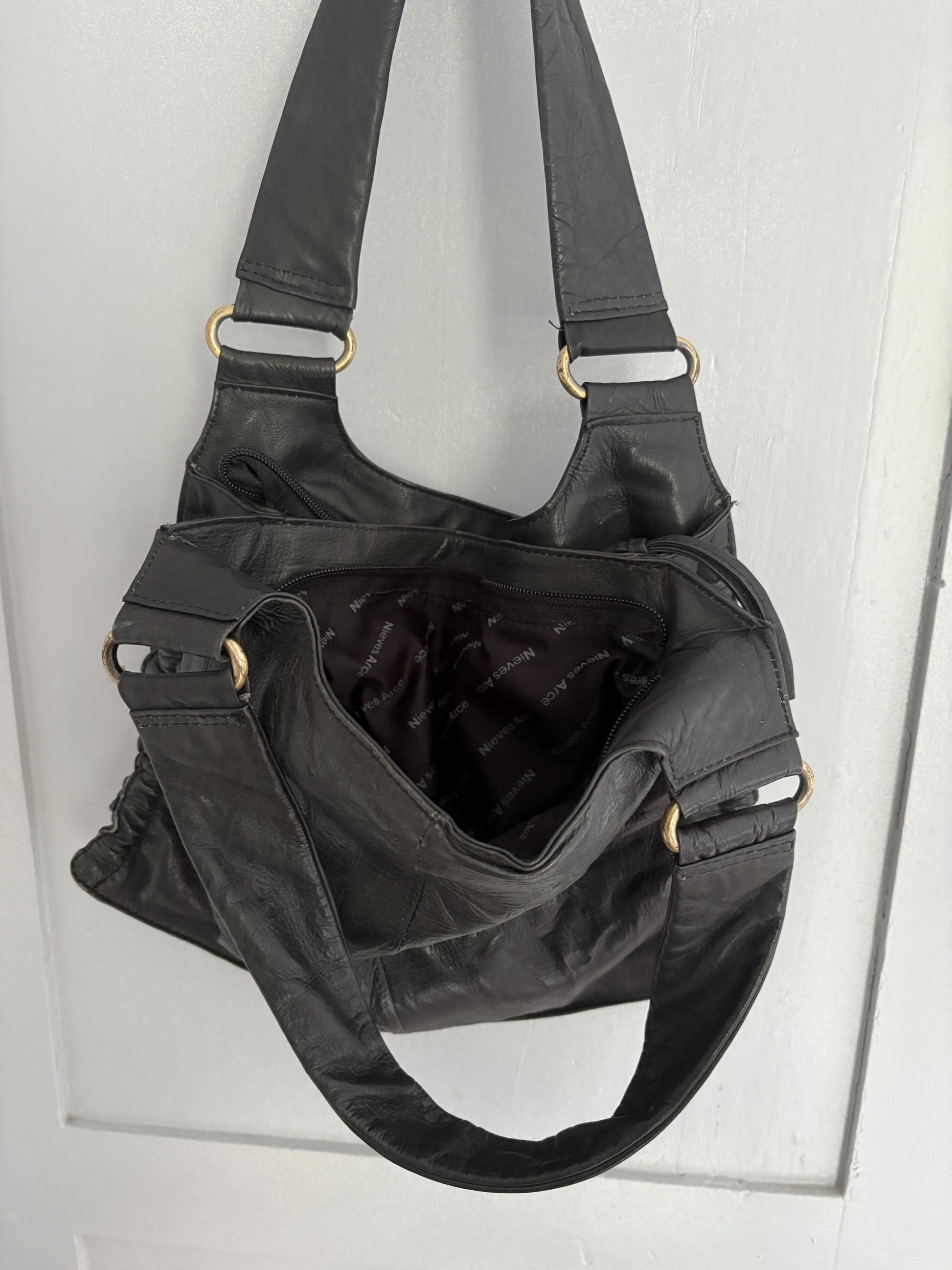 Vintage Black Leather Berlin Baguette Bag — additional view 9