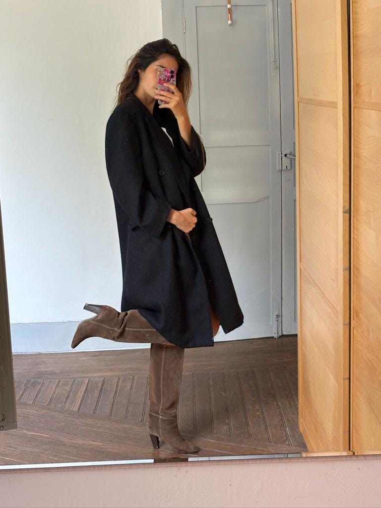 BURBERRY long Dark academia wool overcoat, Oversized winter wool jacket, Charcoal dark grey Elegant boyfriend autumn coat, Grandpa style