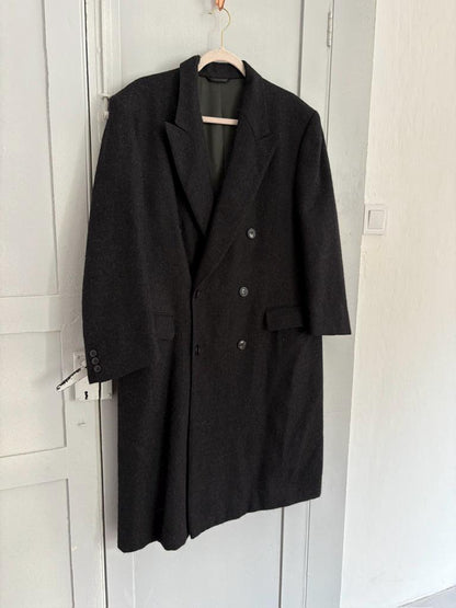 Dark Academia Wool Overcoat in Charcoal — additional view 7