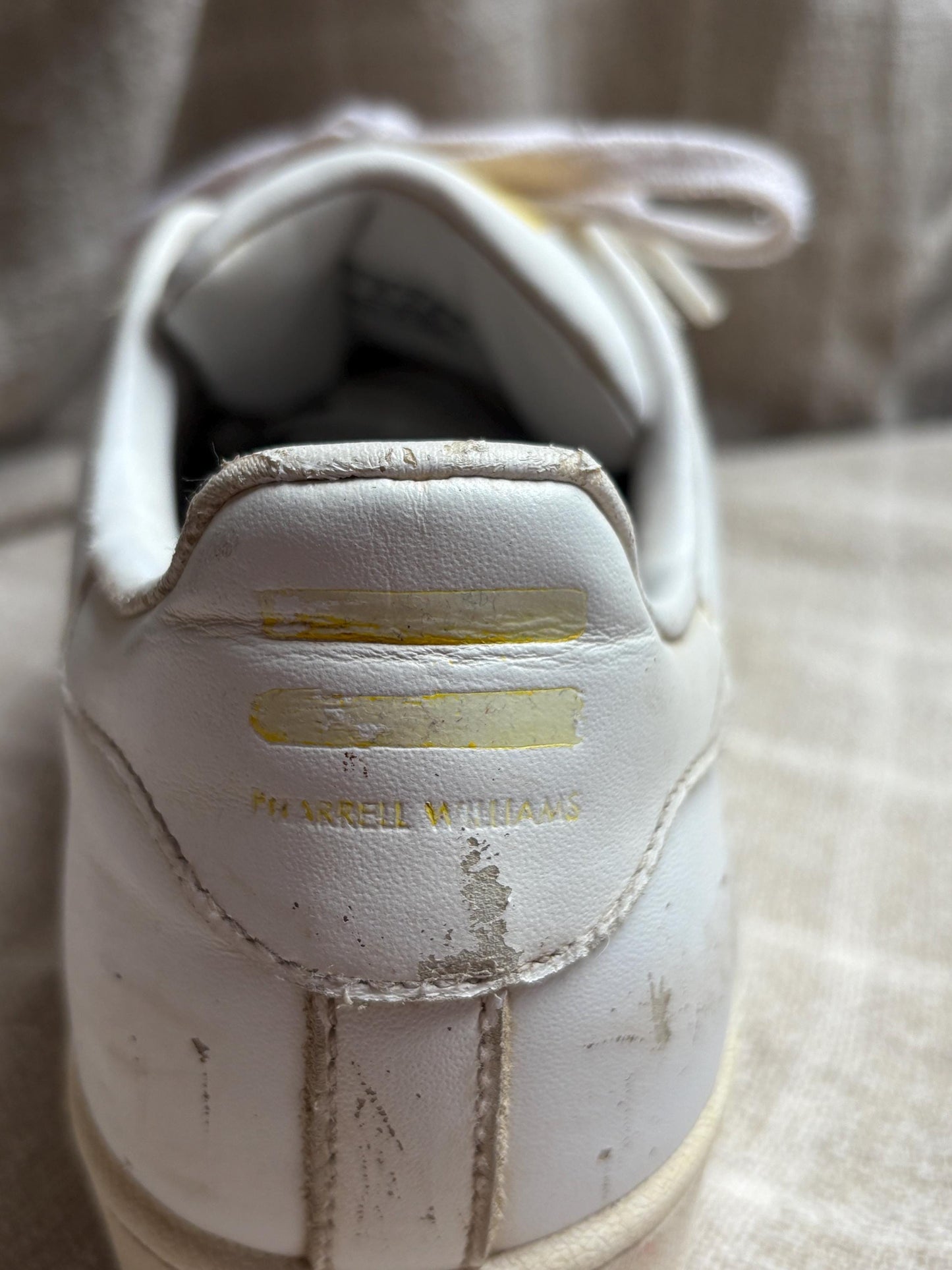 Vintage Adidas x Pharrell Williams sneakers, Flower printed sport shoes, Red - orange - yellow and white leather trainers, Size 44 - USA 10