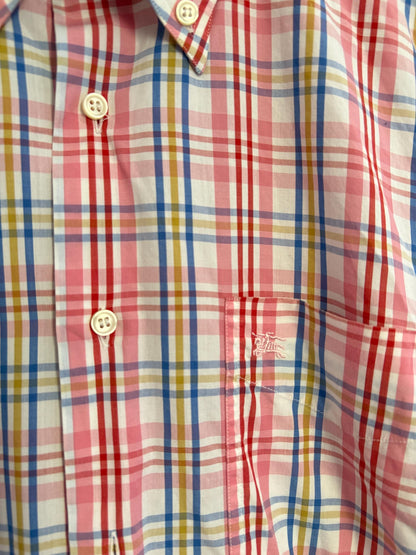 Vintage BURBERRY London light pink men blouse, Oxford designer shirt, Boxy fit,
