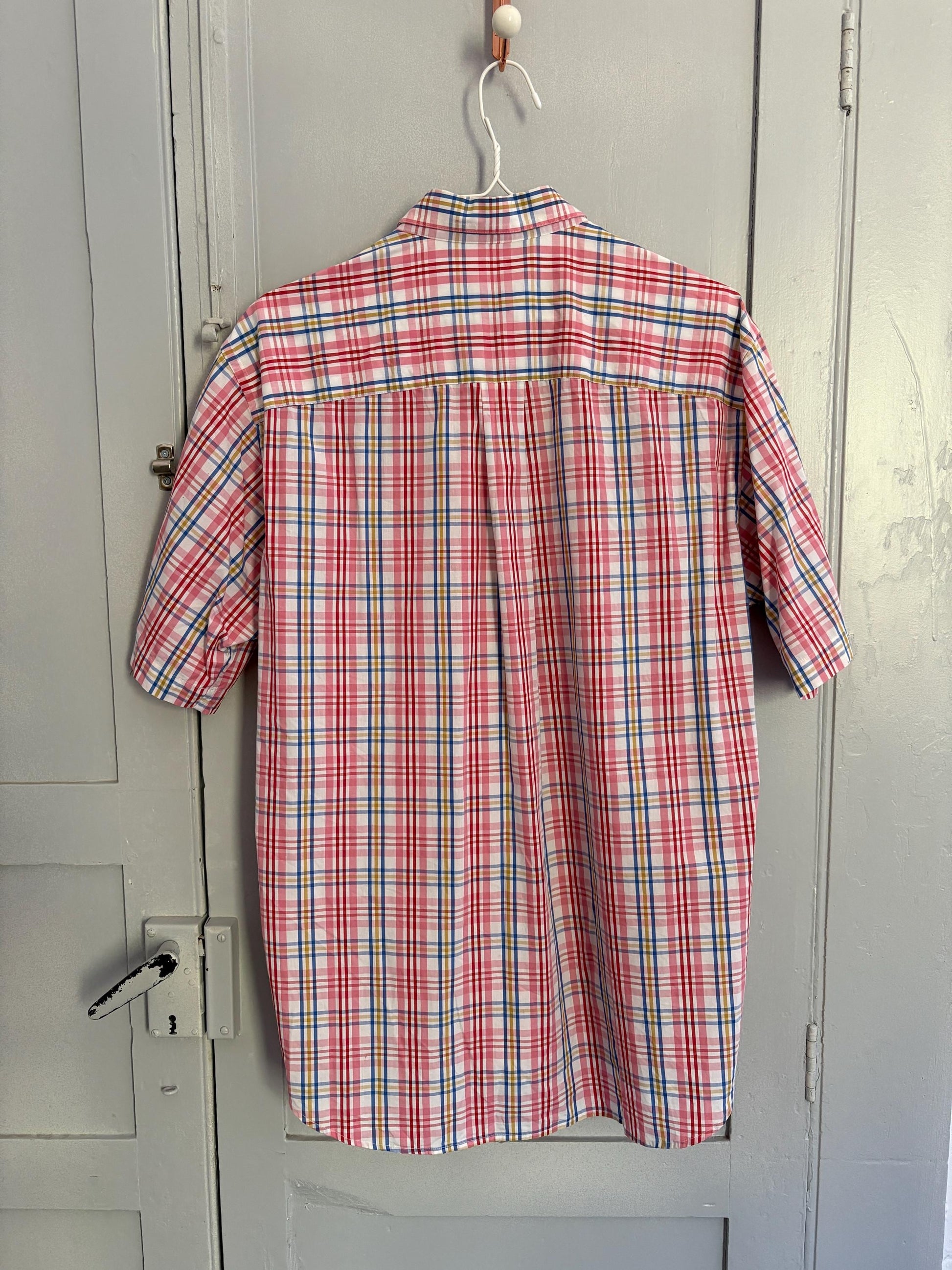 Vintage BURBERRY London light pink men blouse, Oxford designer shirt, Boxy fit,