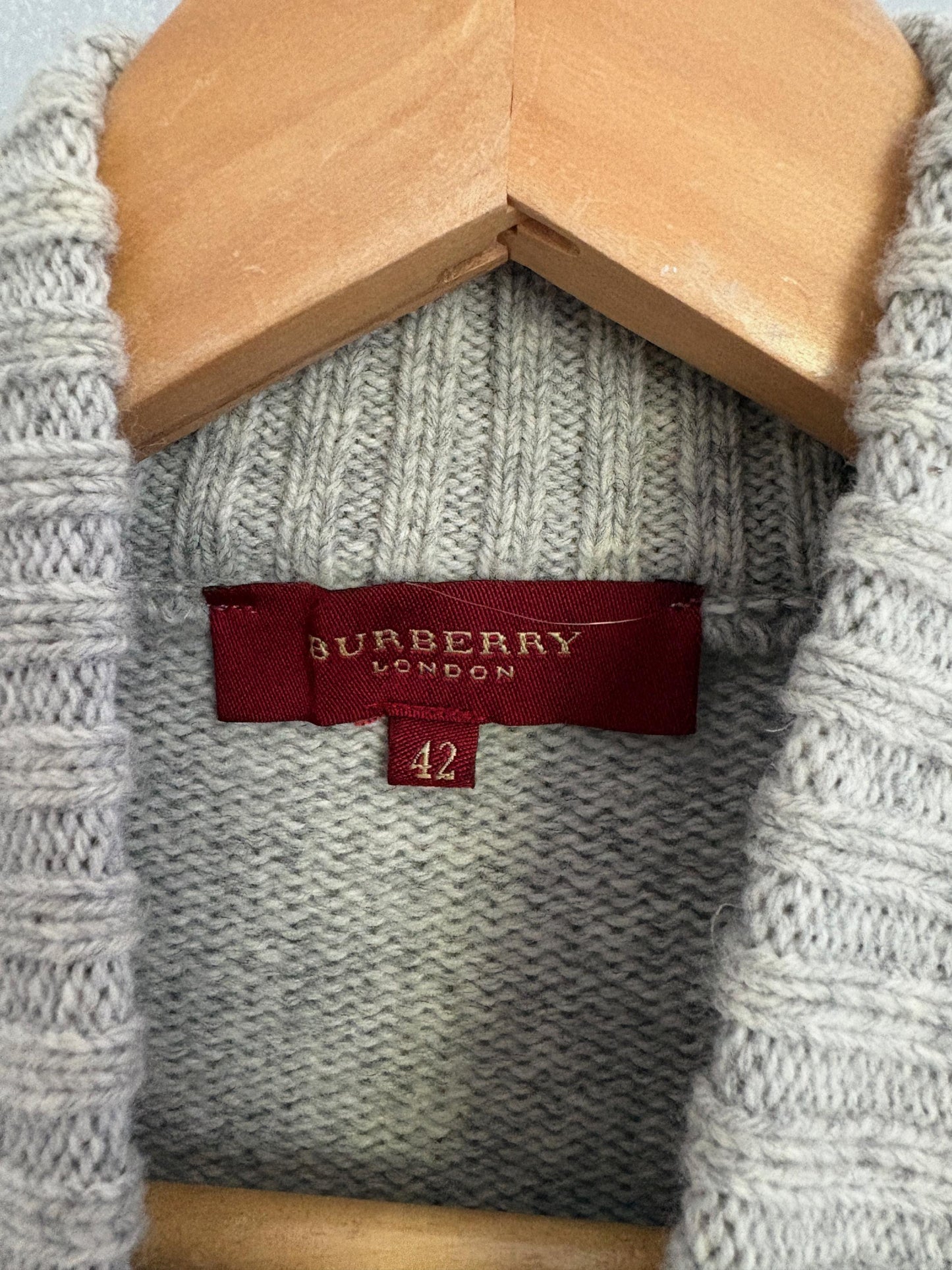 Vintage Burberry London Luxe cardigan - Long sleeved grey lambswool blend vest, Super soft winter knit shirt, Designer Jumper, S