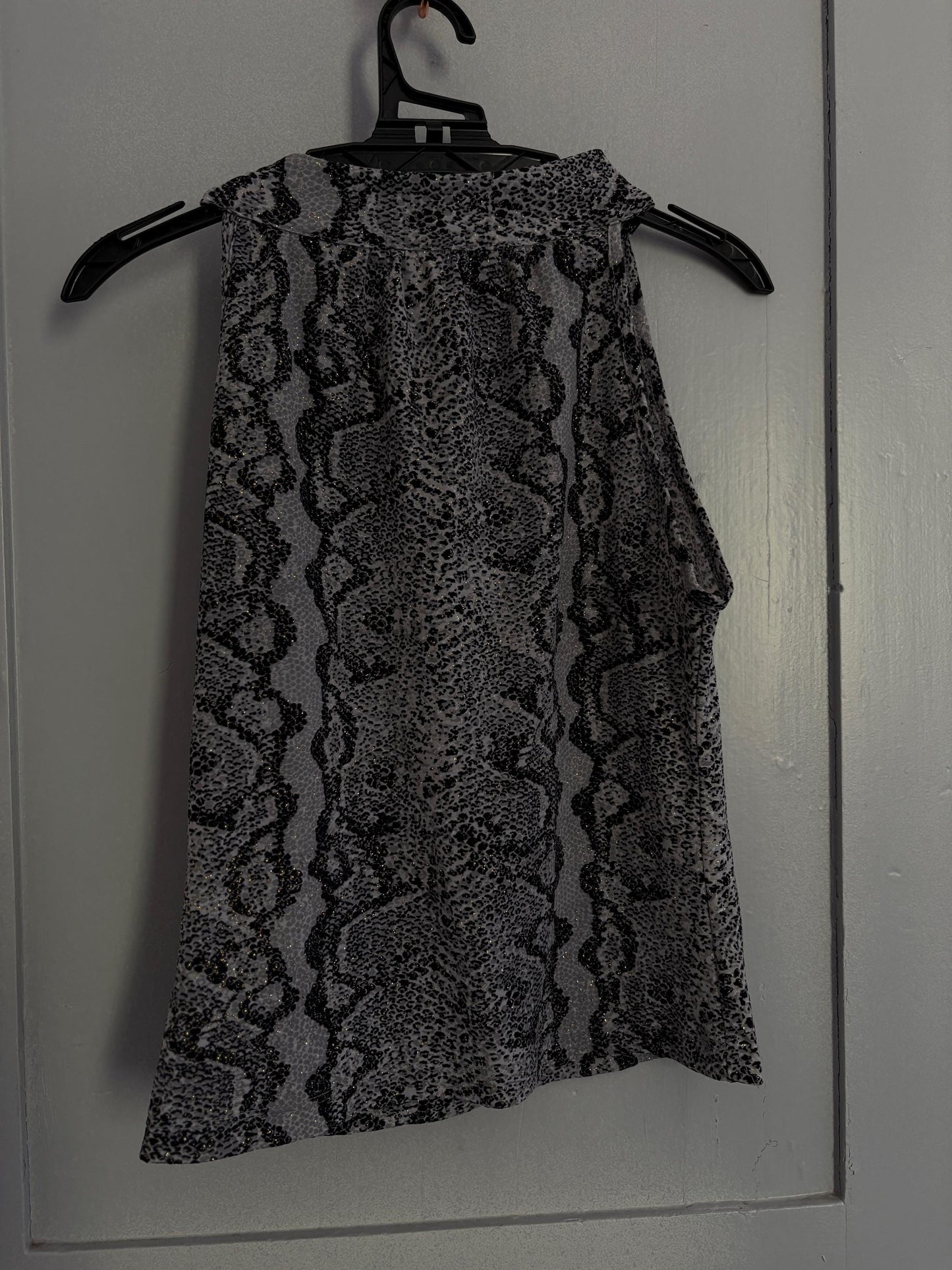 Y2K Snake Print Glitter Tank | Vintage Mesh Camisole Top