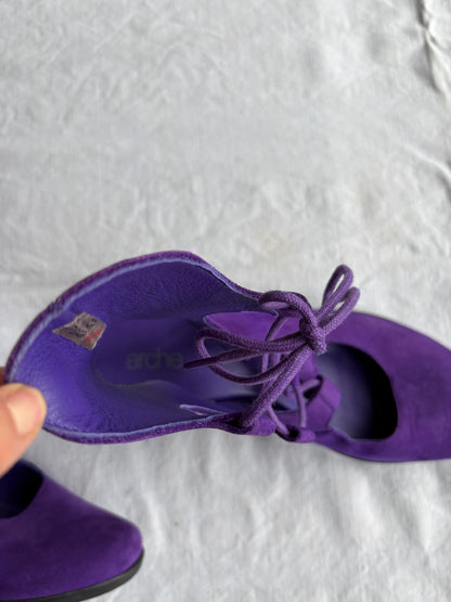Purple Suede Open Work Summer Sandals — additional view 8