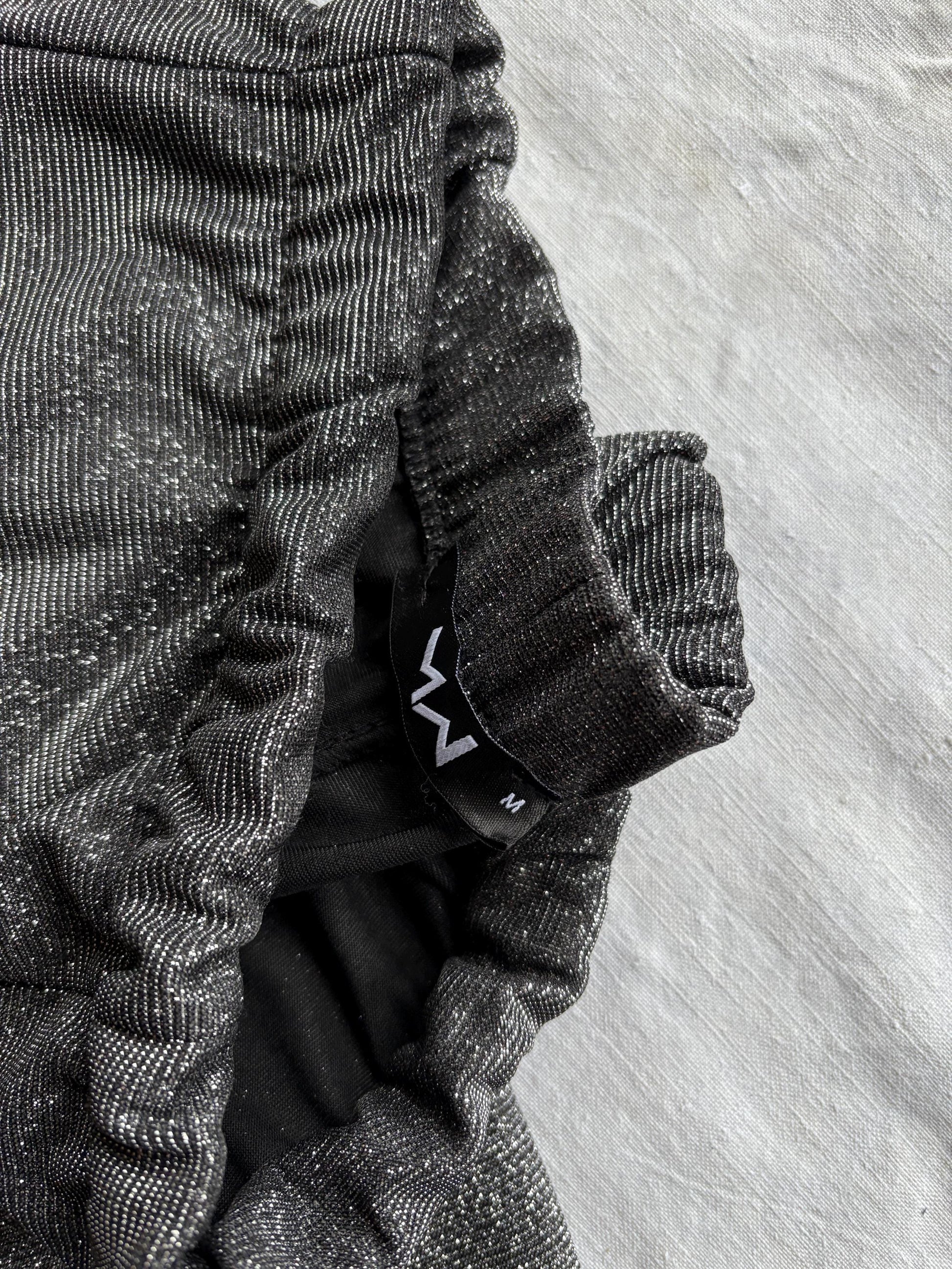 High Waist Silver Glitter Flared Pants — additional view 5