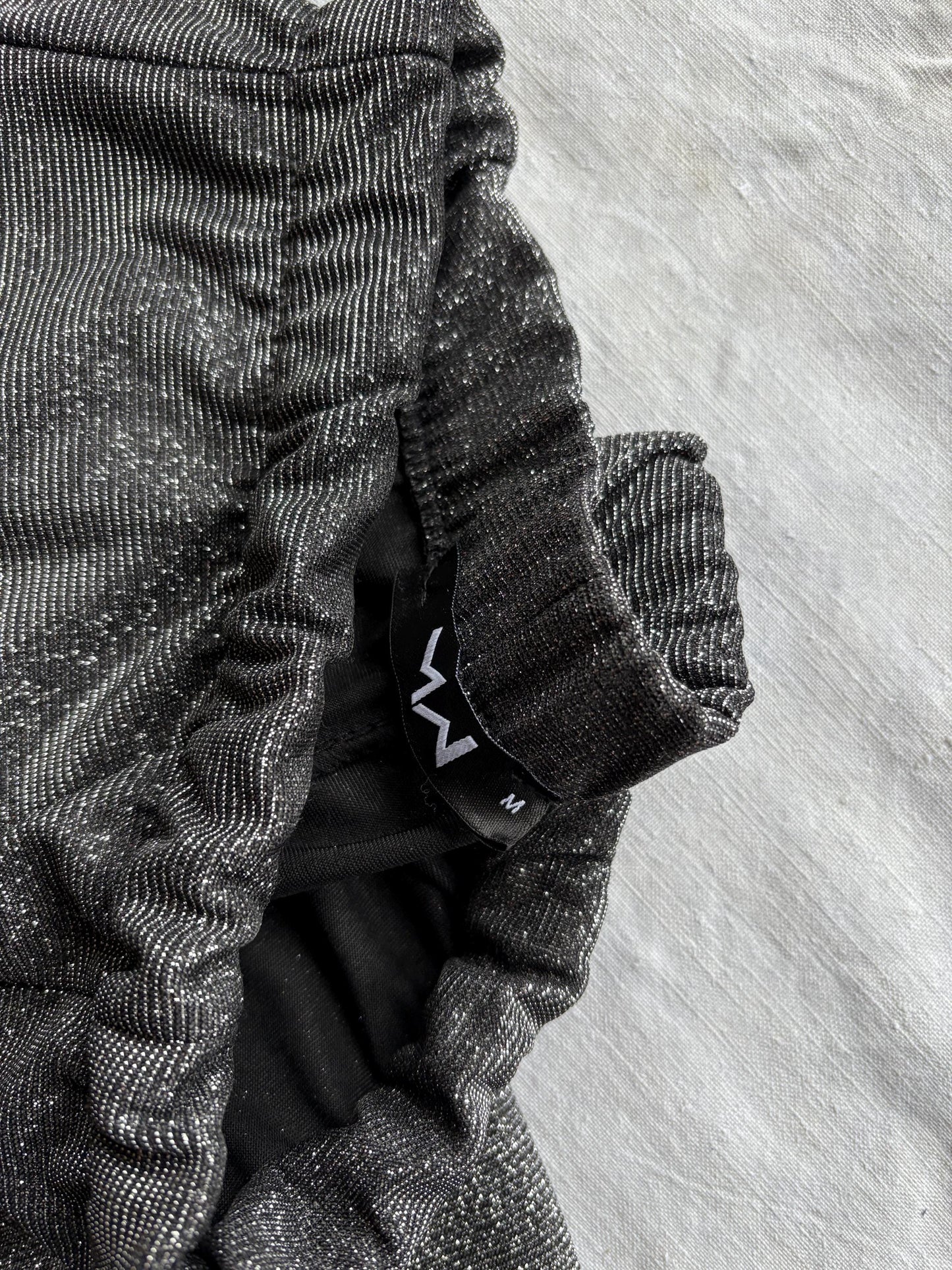 Silver Glitter Flared Pants, High Waist Sparkly Leggings, New Year’s Eve Outfit