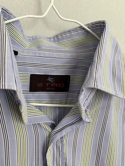 Vintage ETRO Milano Striped Button-Up Shirt — additional view 7