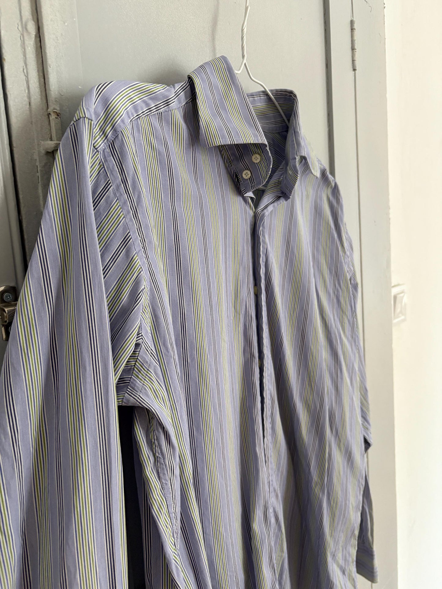 Vintage ETRO Milano Striped Button-Up – Genderless Italian Core
