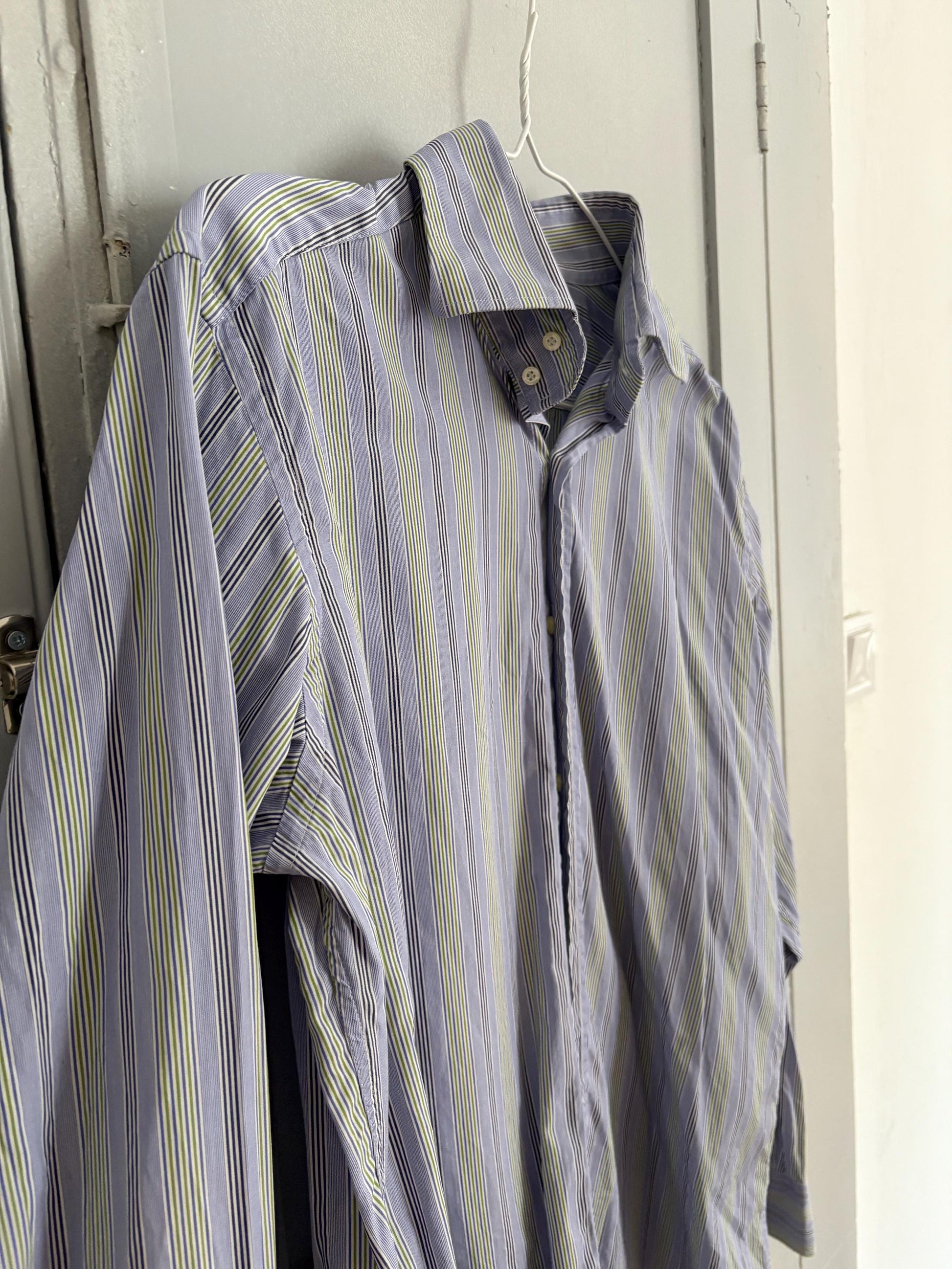 Vintage ETRO Milano Striped Button-Up – Genderless Italian Core