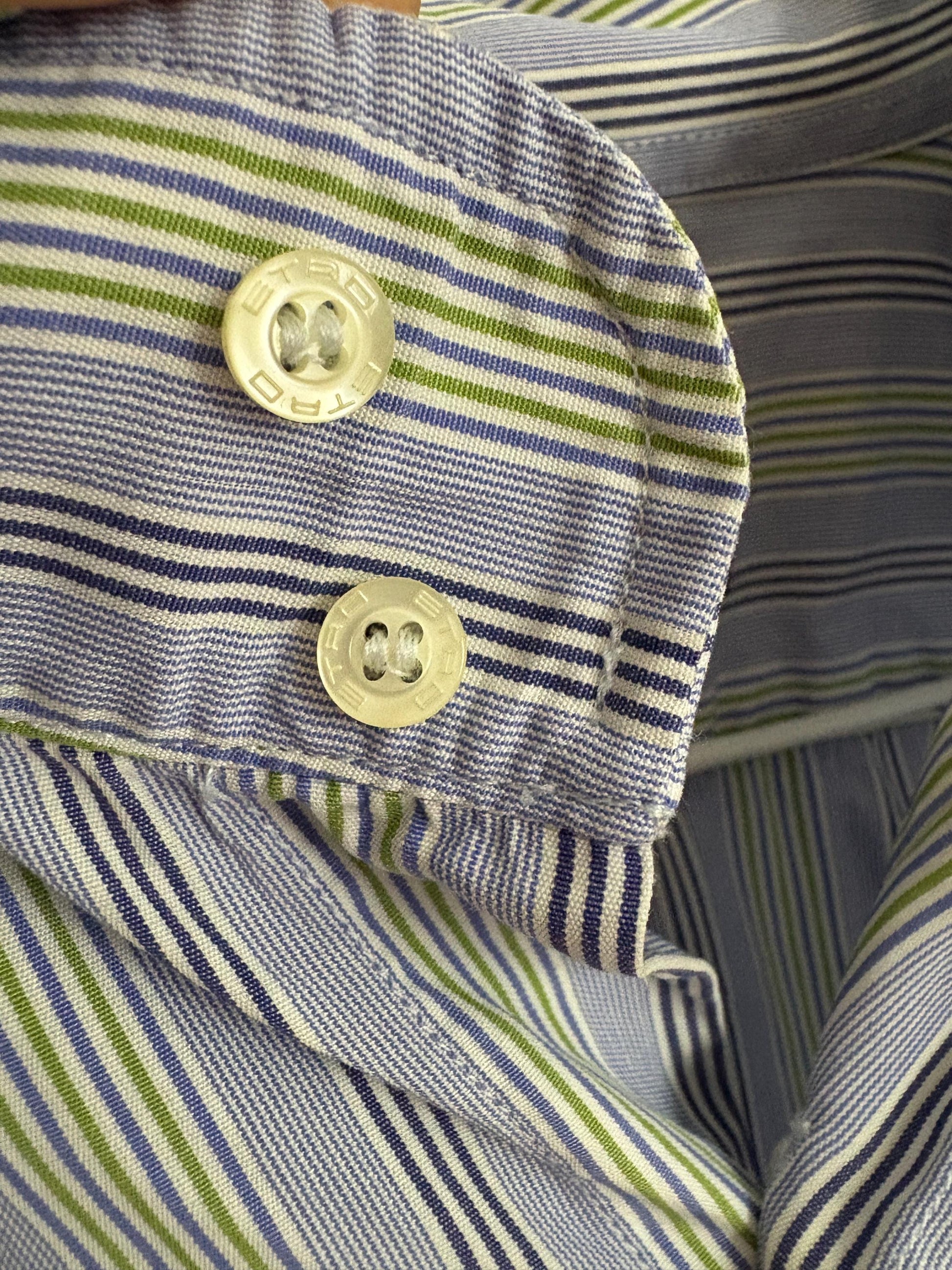 Vintage ETRO Milano Striped Button-Up Shirt — additional view 9