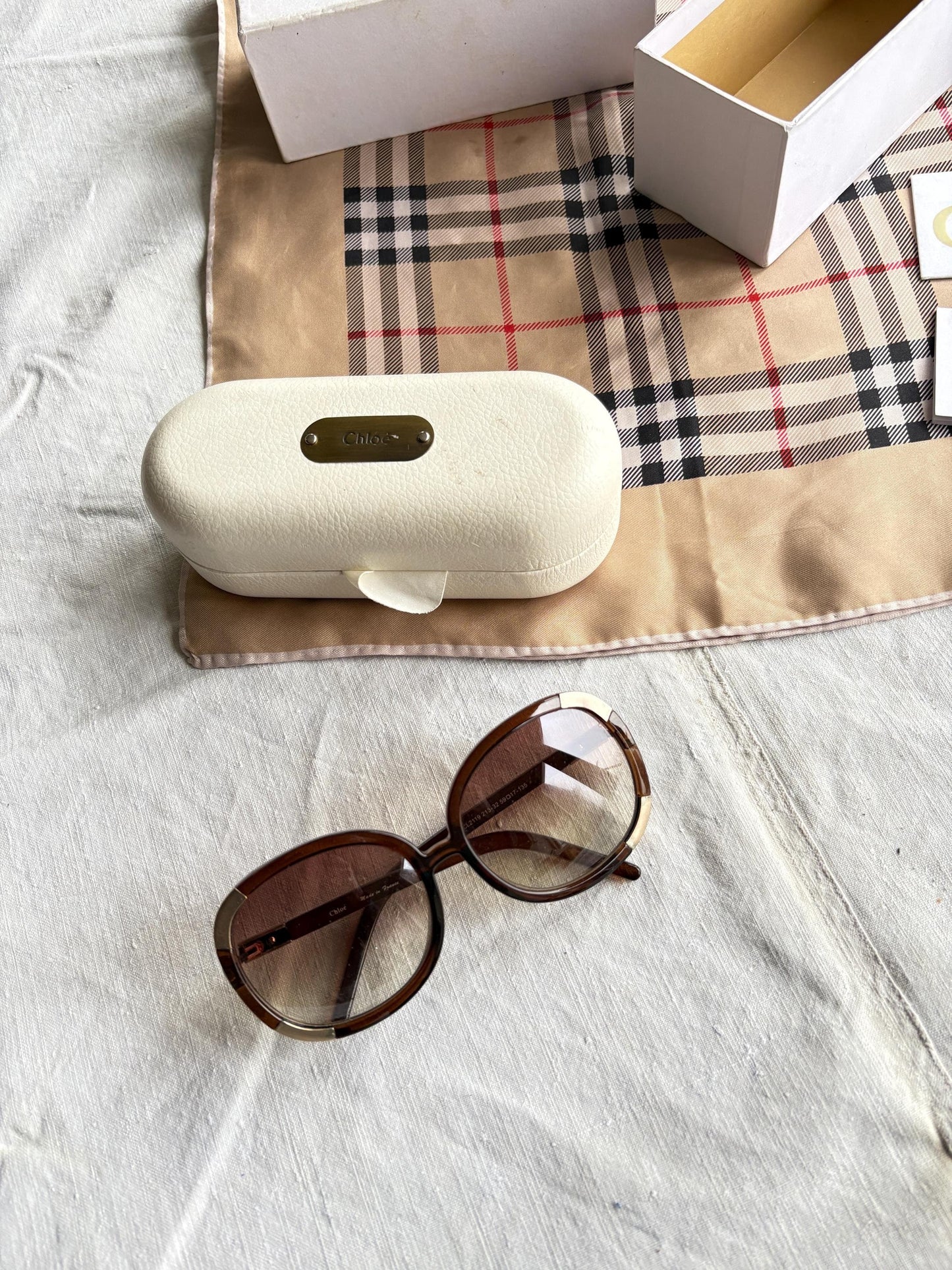 Vintage Iconic Chloe Sunglasses with original box, Luxury designer sunnies gift for her