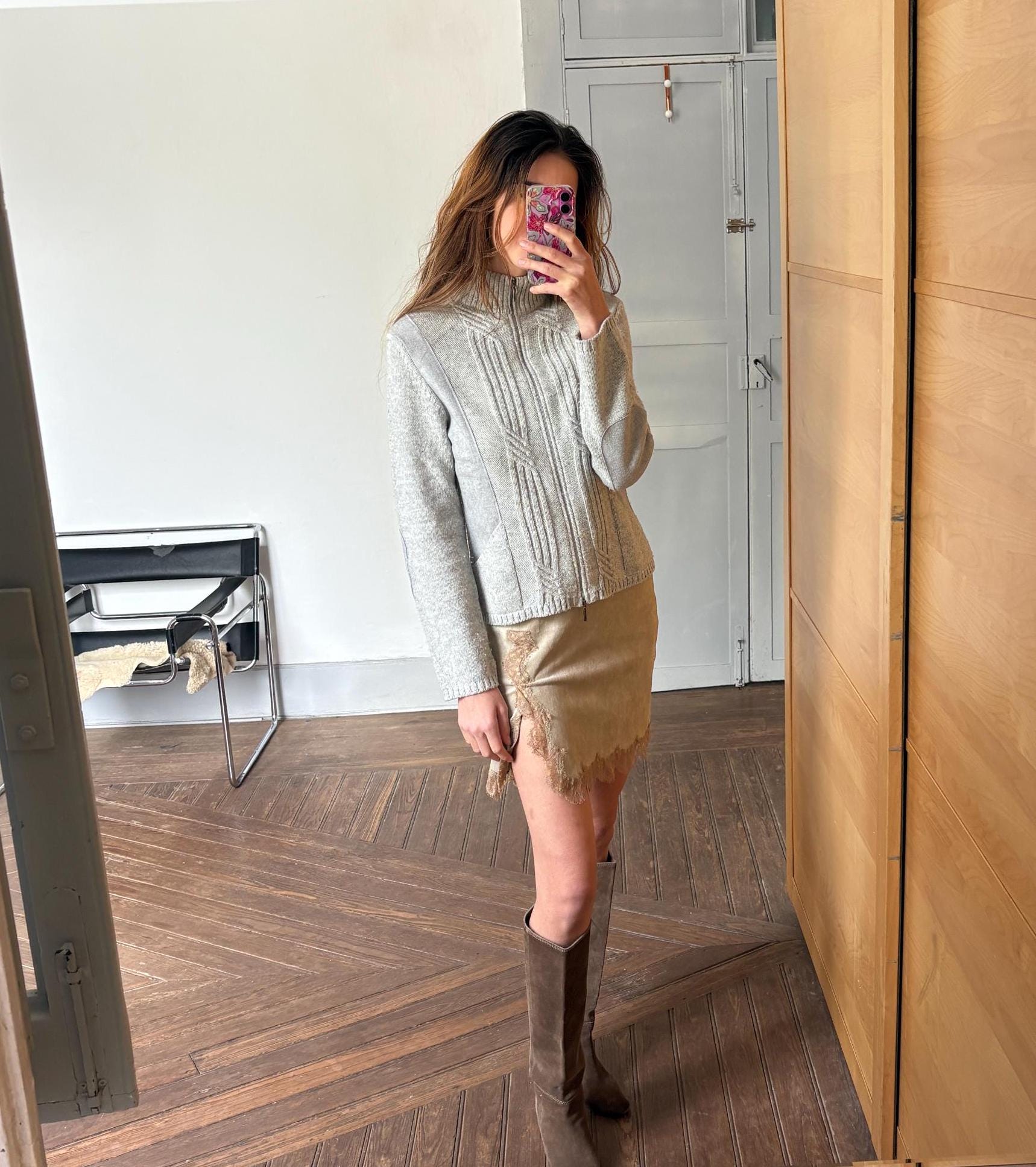 Vintage Burberry London Luxe cardigan - Long sleeved grey lambswool blend vest, Super soft winter knit shirt, Designer Jumper, S