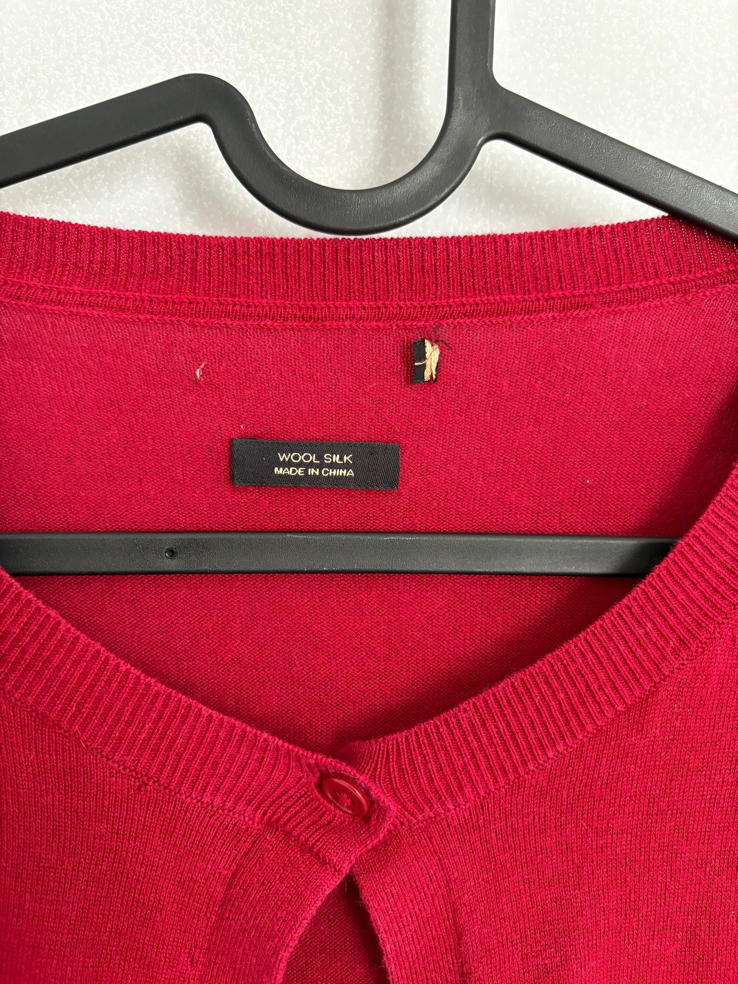 Vintage Red Silk Wool Blend Cardigan | Massimo Dutti | Soft Girl Academia