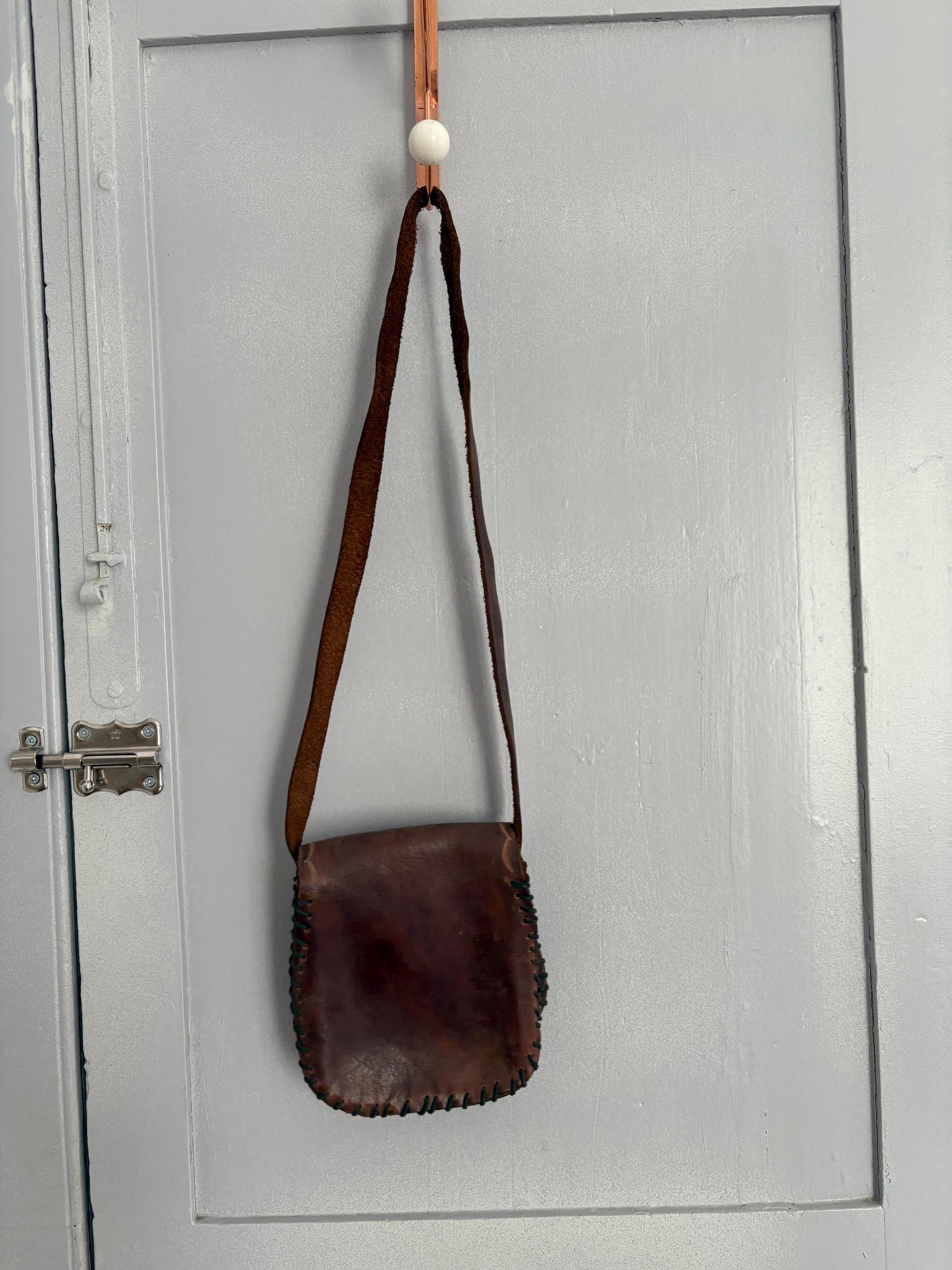 Vintage Hand-Tooled Leather Mini Shoulder Bag | Boho Festival Crossbody