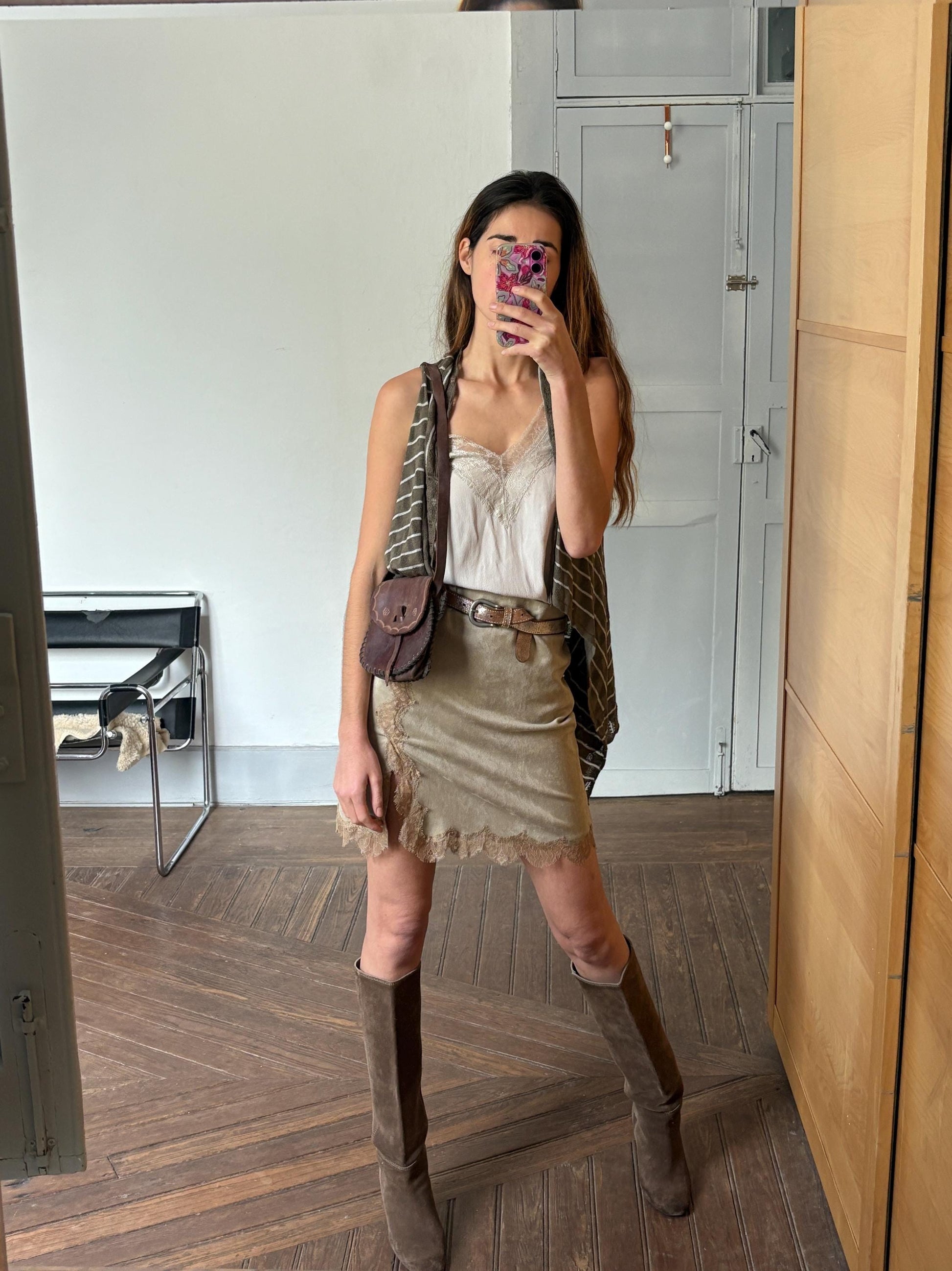 Vintage Hand-Tooled Leather Mini Shoulder Bag | Boho Festival Crossbody