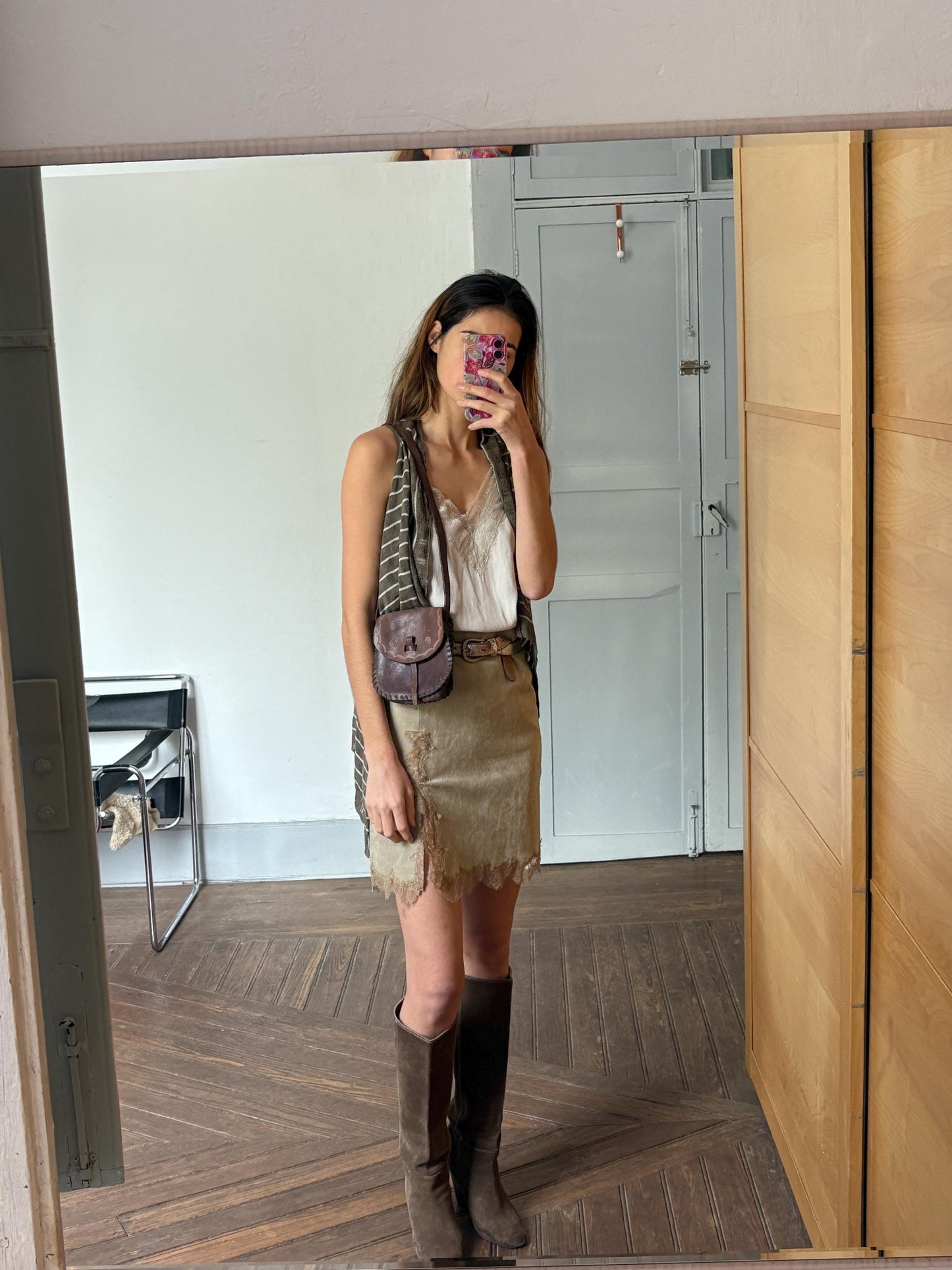 Vintage Hand-Tooled Leather Mini Shoulder Bag | Boho Festival Crossbody