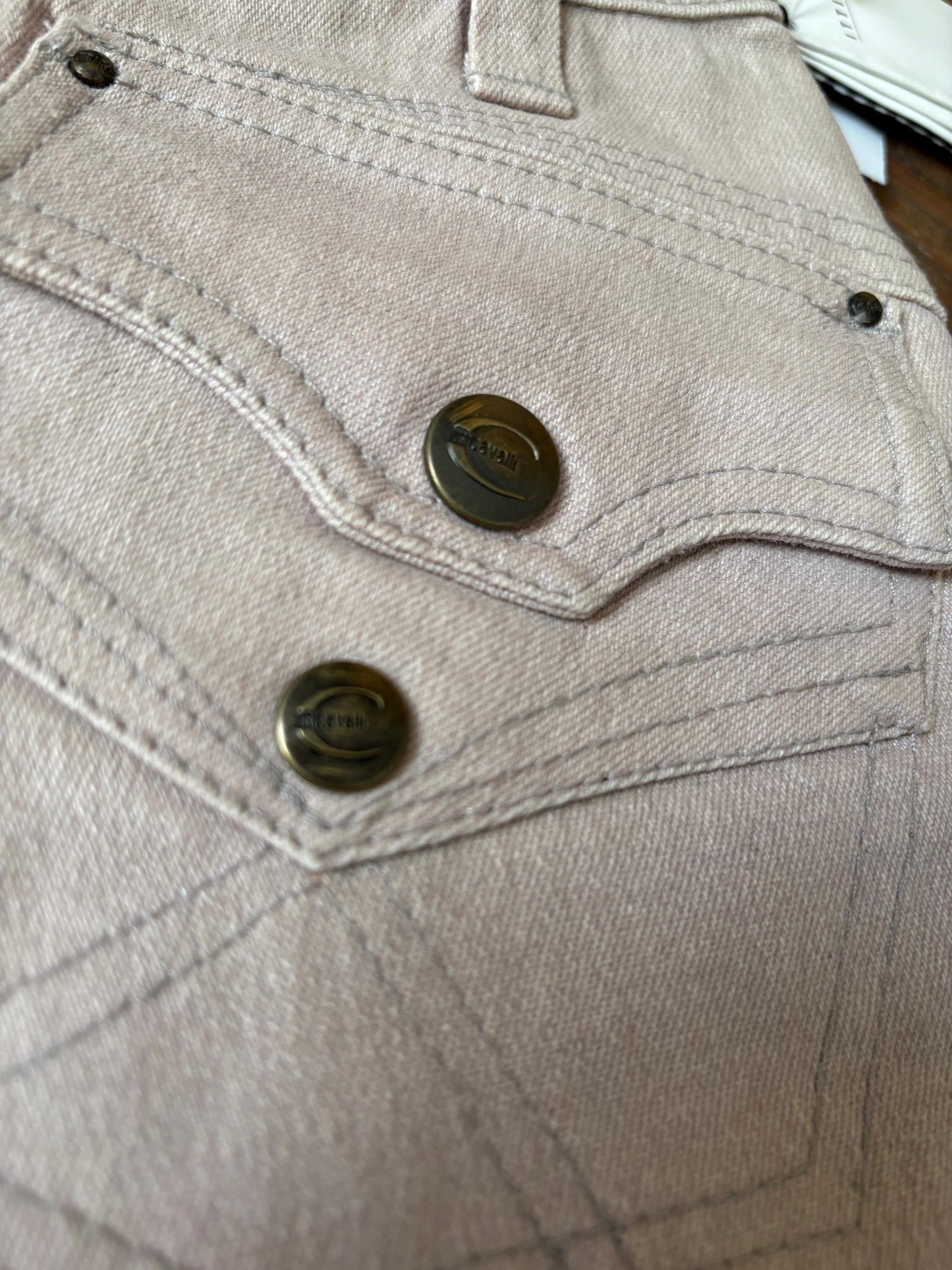 Vintage Just Cavalli low rise jeans, Beige low waist Y2K aesthetic trousers, Sexy straight leg denim pants, S