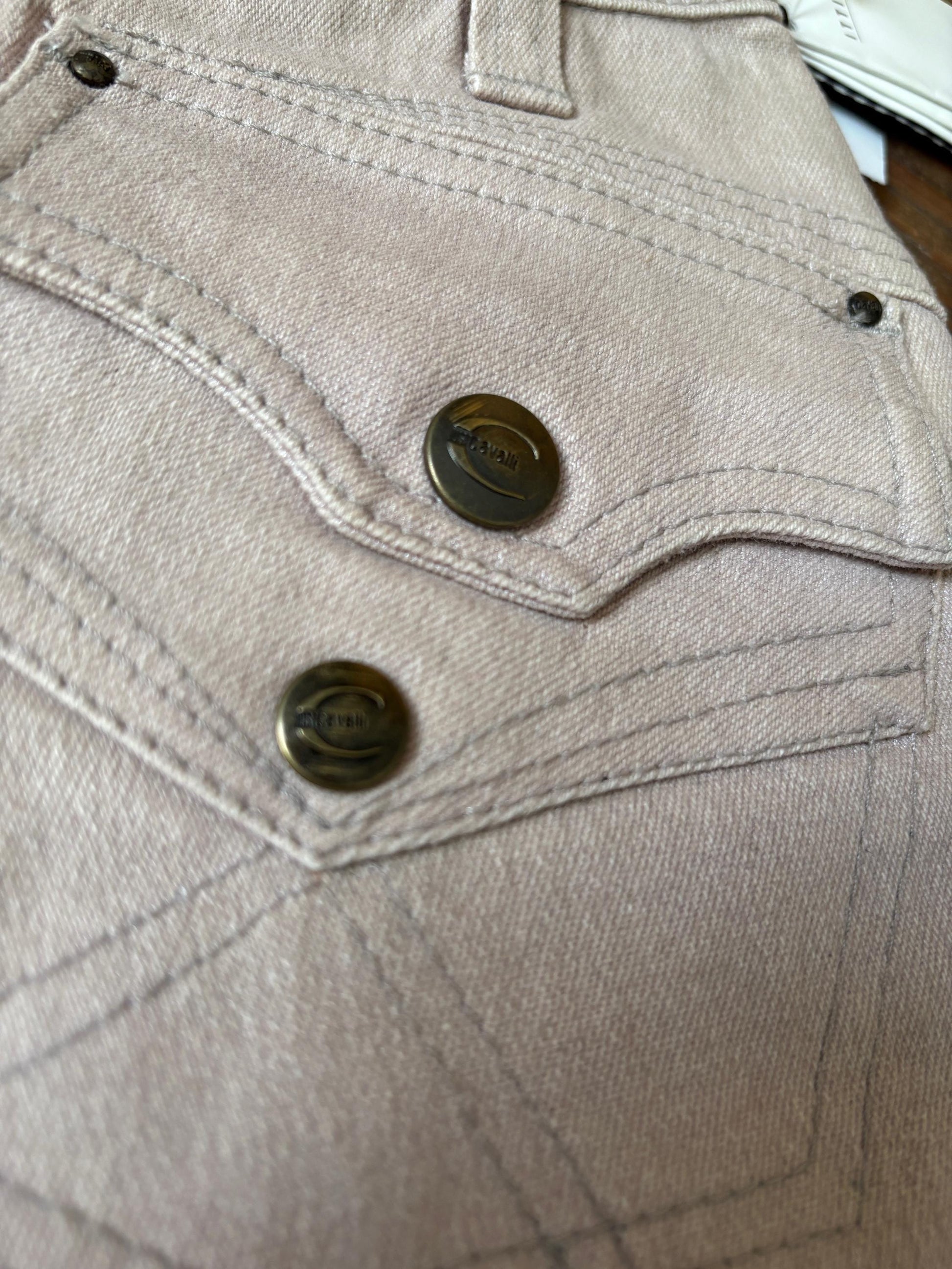 Vintage Just Cavalli low rise jeans, Beige low waist Y2K aesthetic trousers, Sexy straight leg denim pants, S