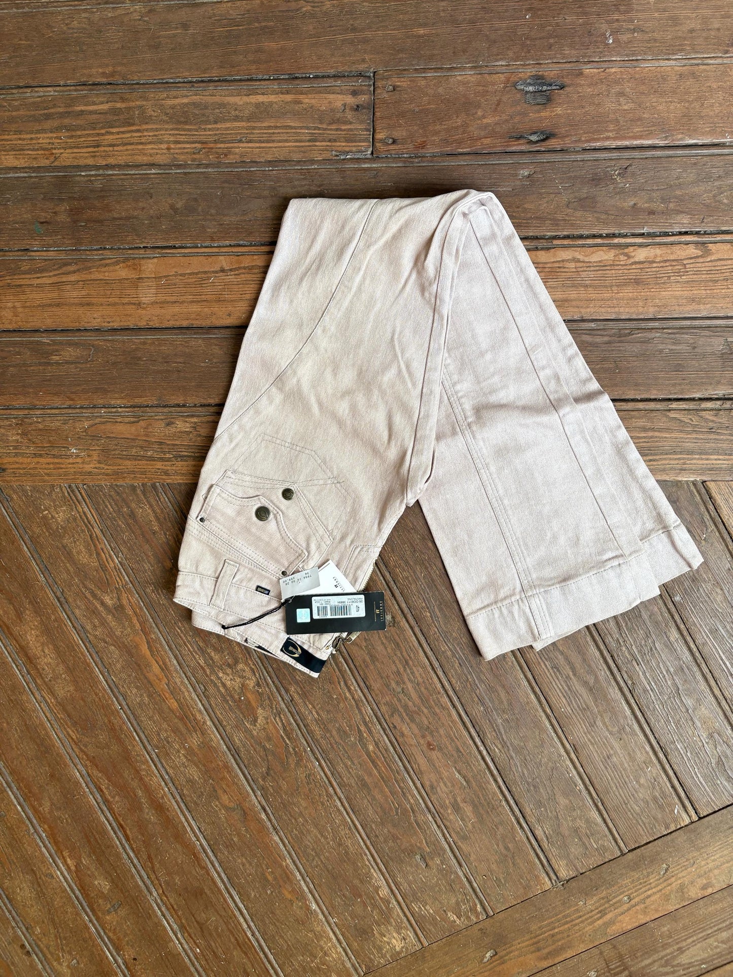 Vintage Just Cavalli low rise jeans, Beige low waist Y2K aesthetic trousers, Sexy straight leg denim pants, S