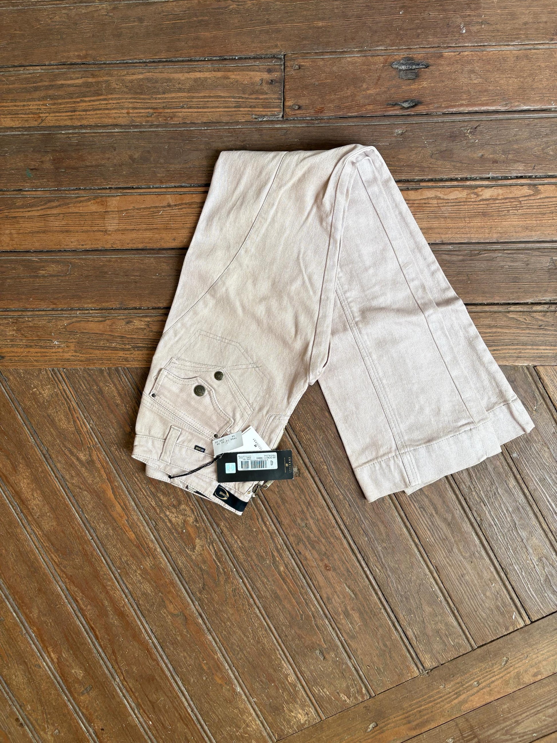 Vintage Just Cavalli low rise jeans, Beige low waist Y2K aesthetic trousers, Sexy straight leg denim pants, S