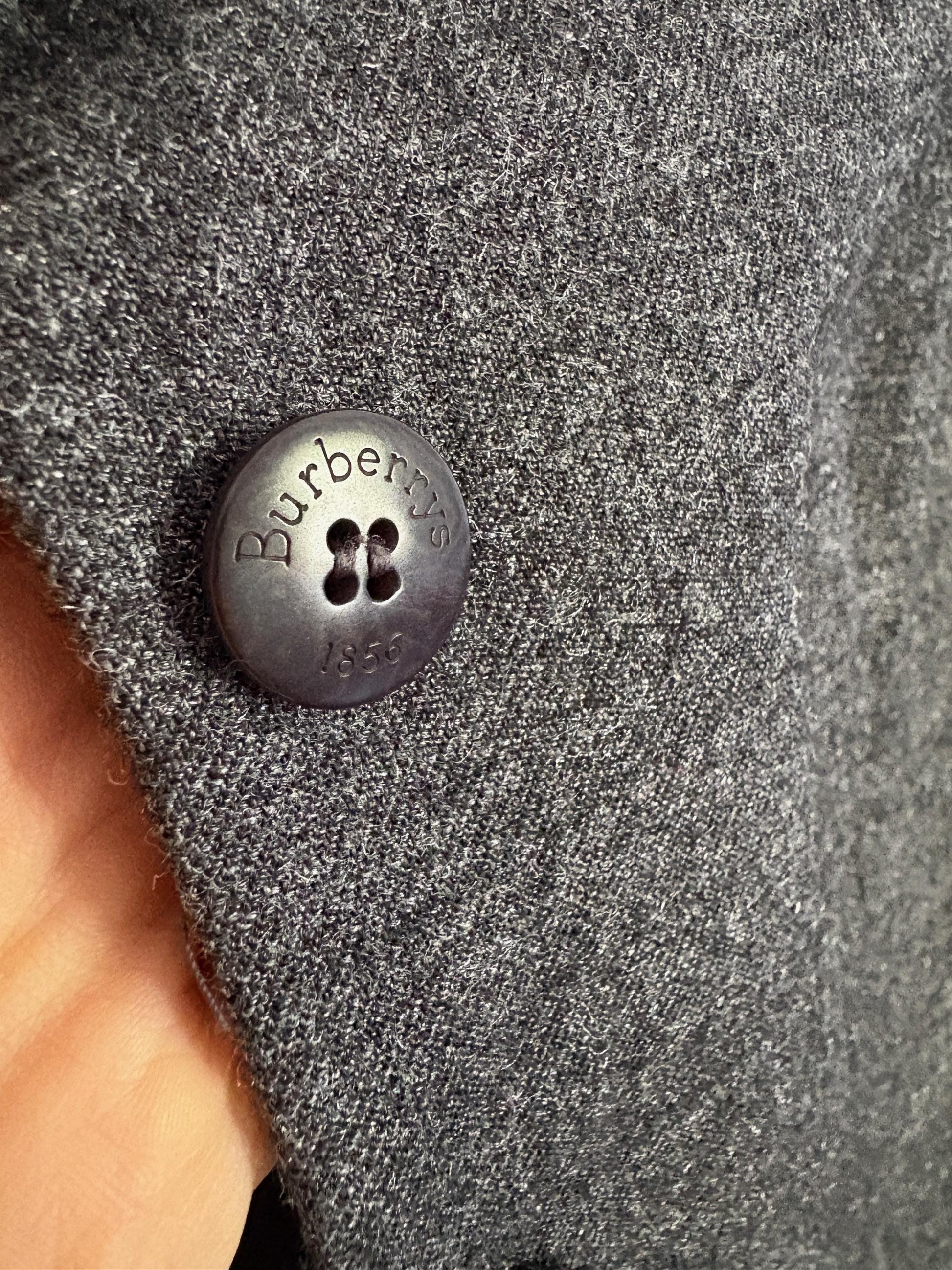BURBERRYS' Wool 90s grey woman coat, Smart designer blazer jacket, Burberry London Pure Wool suit jacket, Size S