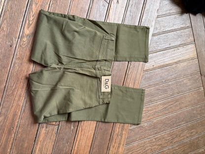 D&G Vintage Y2K Green Skinny Jeans Low Waist Cropped Pants