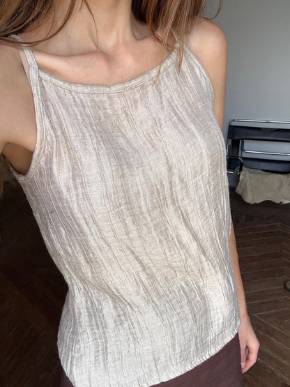 Vintage Oatmeal Sand Camisole — back view
