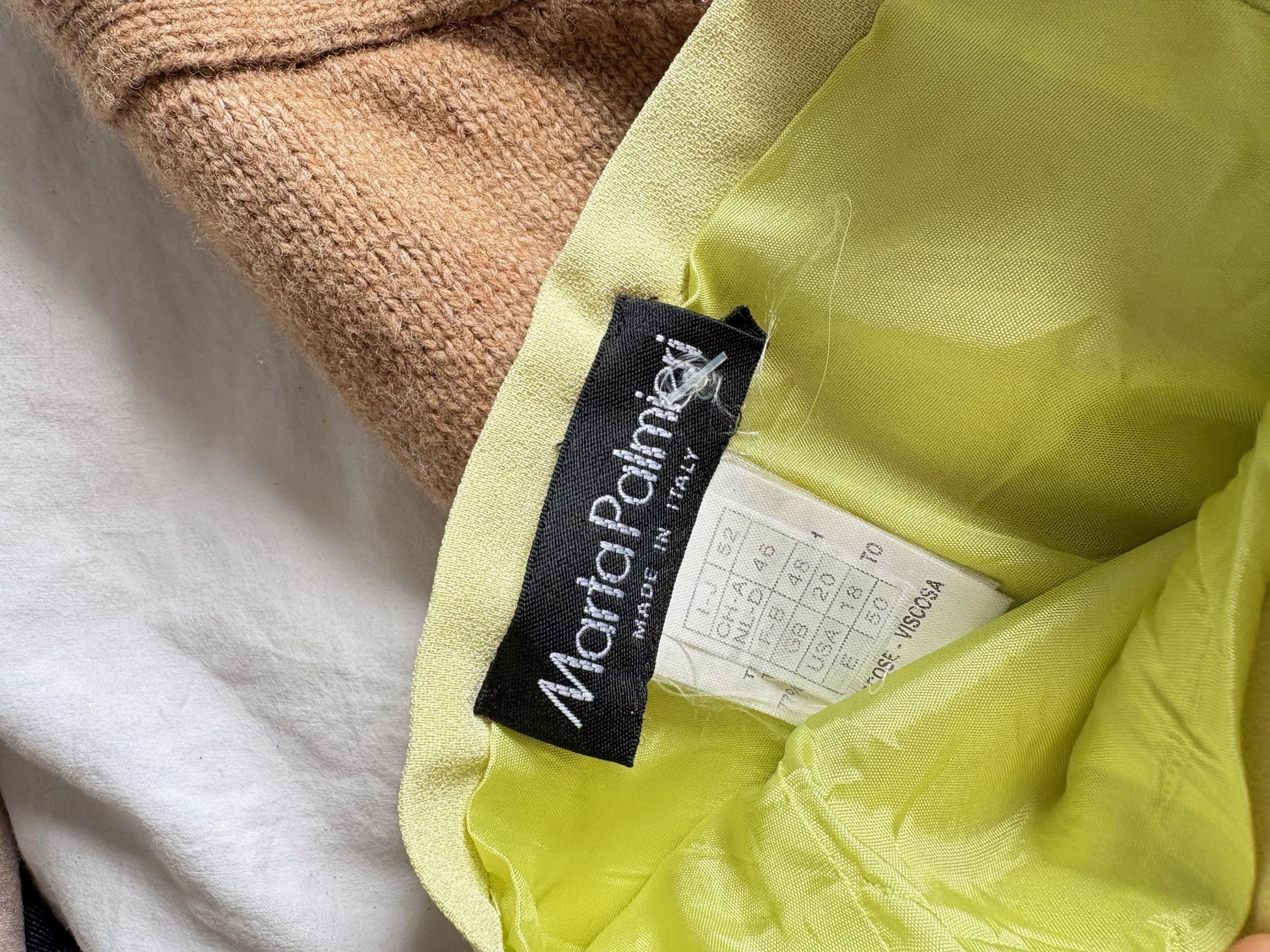 Vintage Marta Palmieri Green Skirt Made in Italy, Plus Size 18 / Dutch 46, High or Low Waist, Flowing Boho Style, Wedding guest skirt, US 18