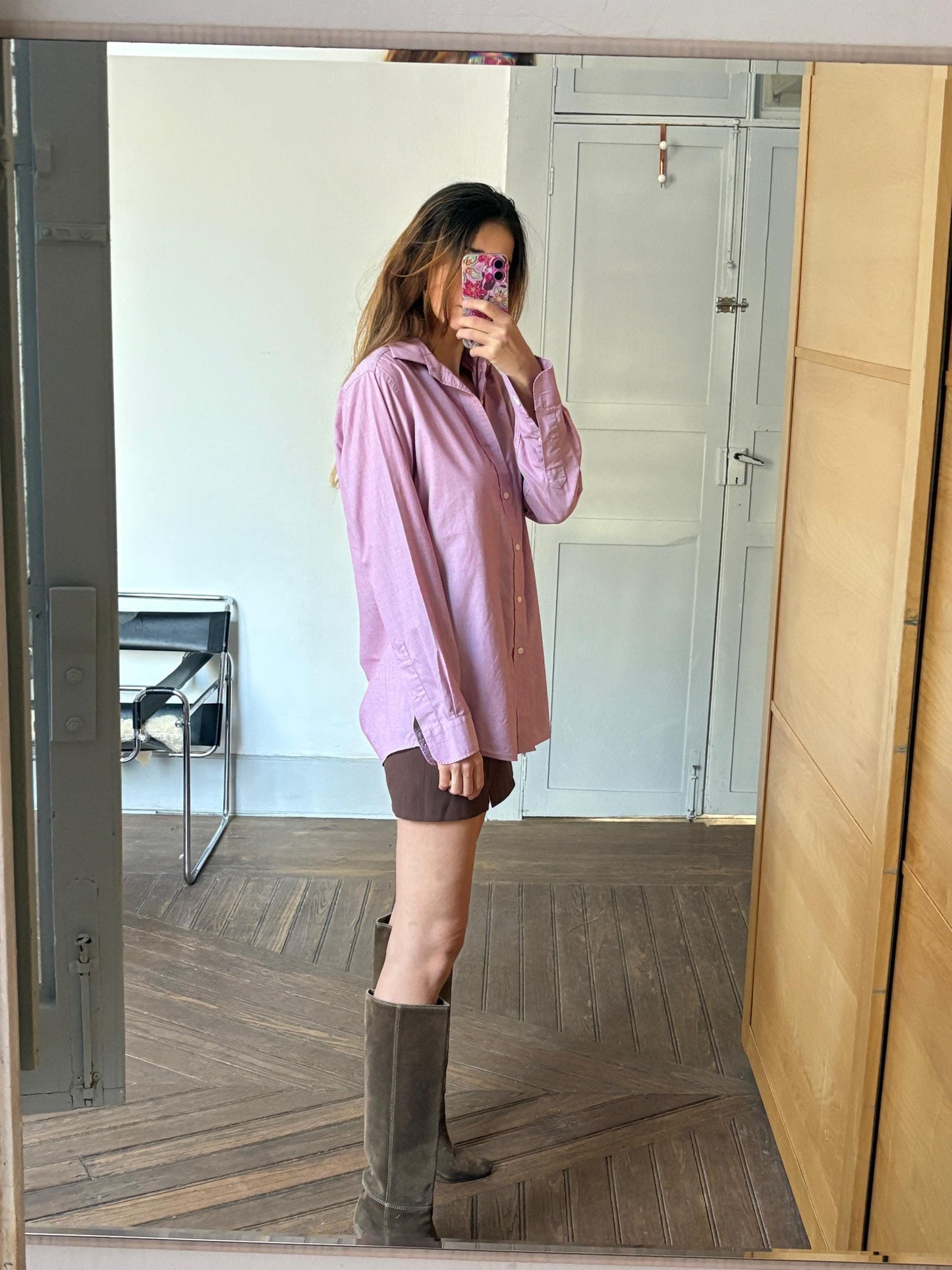 Green and white cotton striped button up shirt, Vintage woman blouse, Lightweight summer clothing, Oxford blouse, M