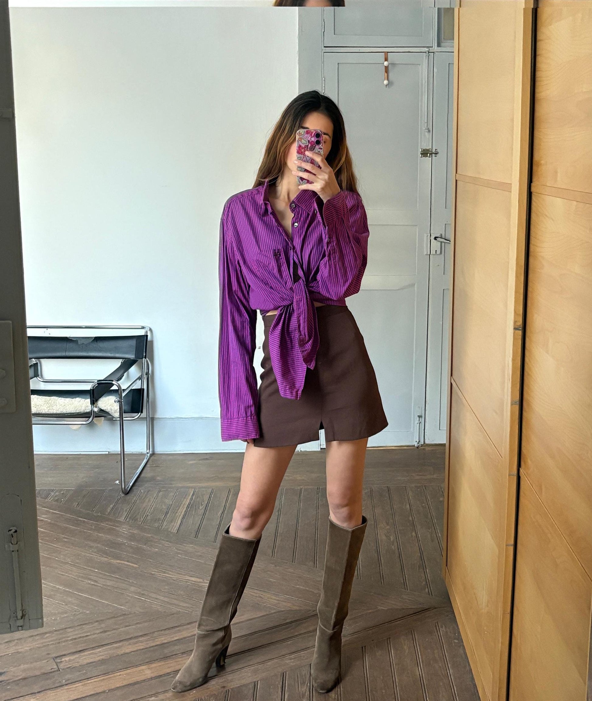 Vintage Thomas Burberry by Burberry pink and purple striped button up, Original colourful Oxford shirt, Secondhand designer clothing