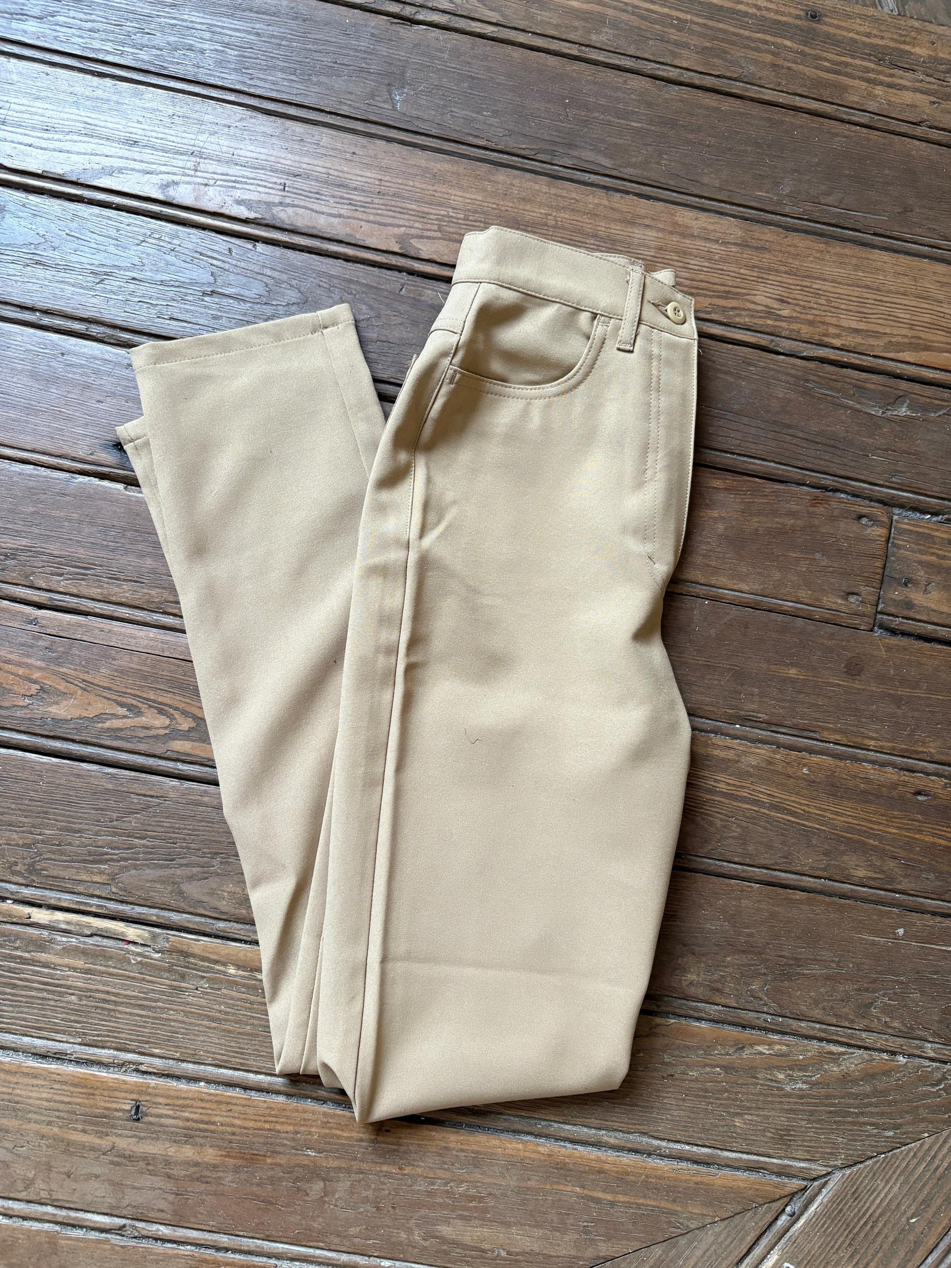 Vintage Sisley skinny pants, Beige High waist trousers, Made in Italy, Size EU 34 - US XXS