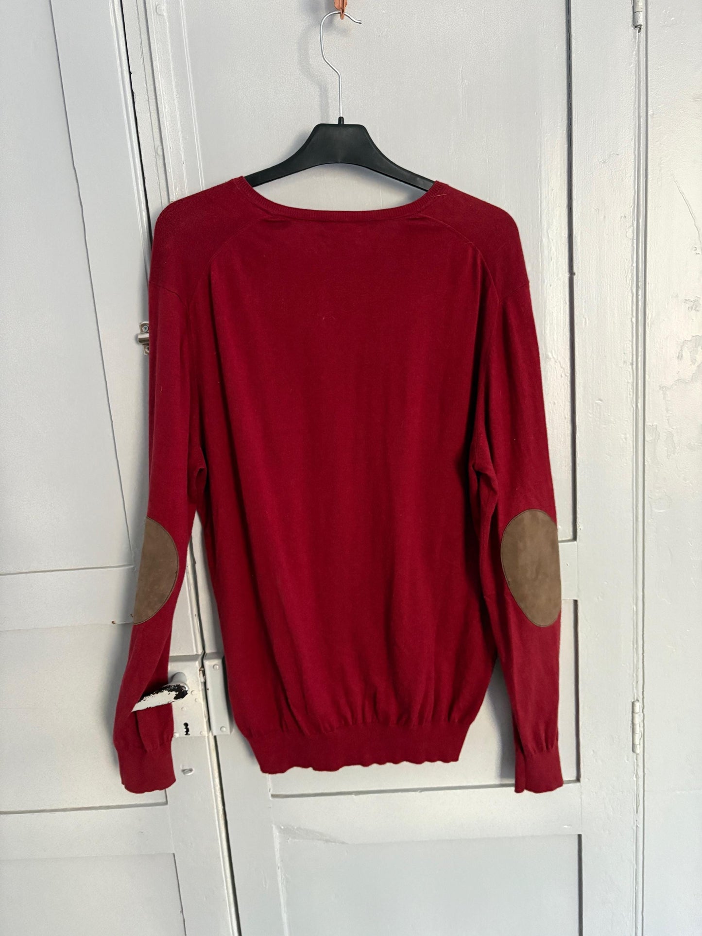 Massimo Dutti Cashmere Silk Blend Jumper – Deep Red Oversized Vintage Pullover (XL-XXL)