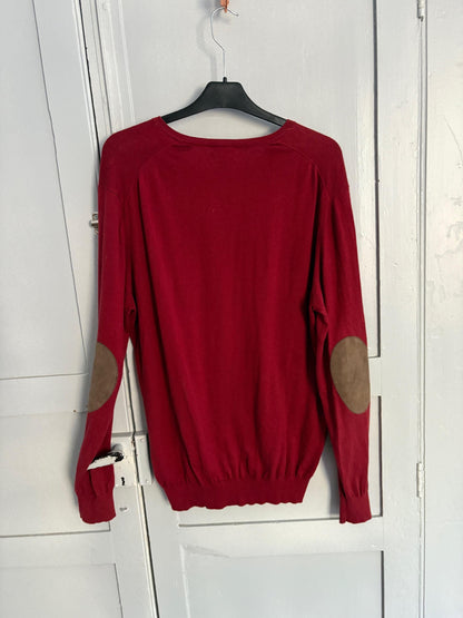 Deep Red Cashmere Silk Blend Oversized Jumper — additional view 10
