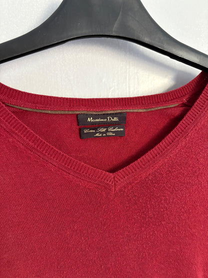 Deep Red Cashmere Silk Blend Oversized Jumper — additional view 9