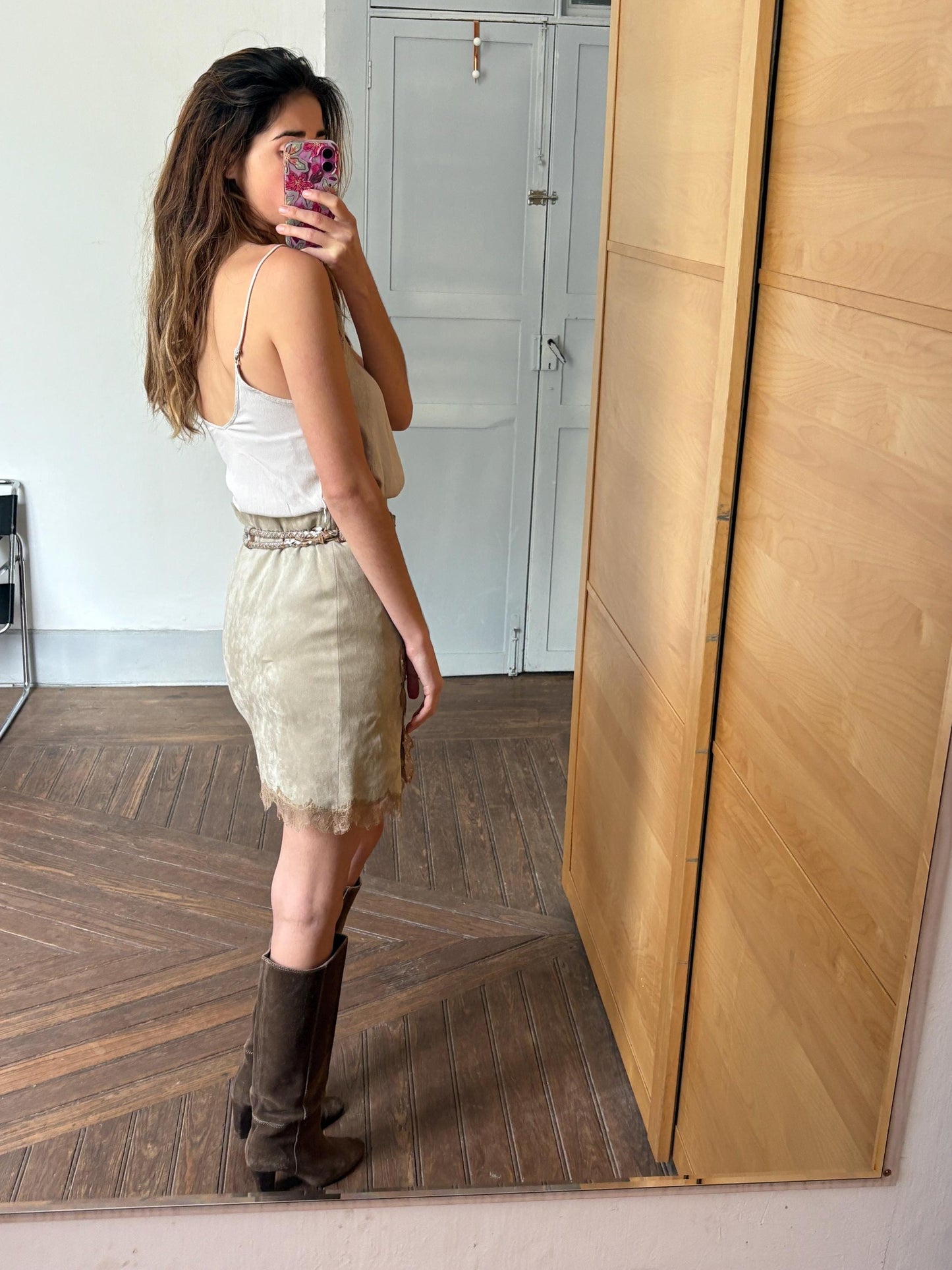 Vintage Marc Cain Lace-Trimmed Mini Skirt – Made in Italy