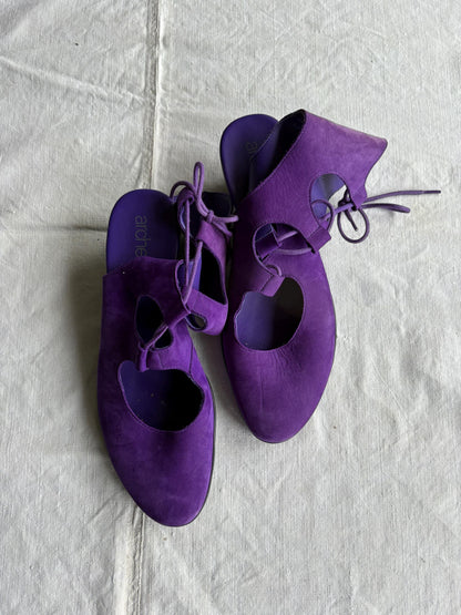 Purple Suede Open Work Summer Sandals — additional view 9