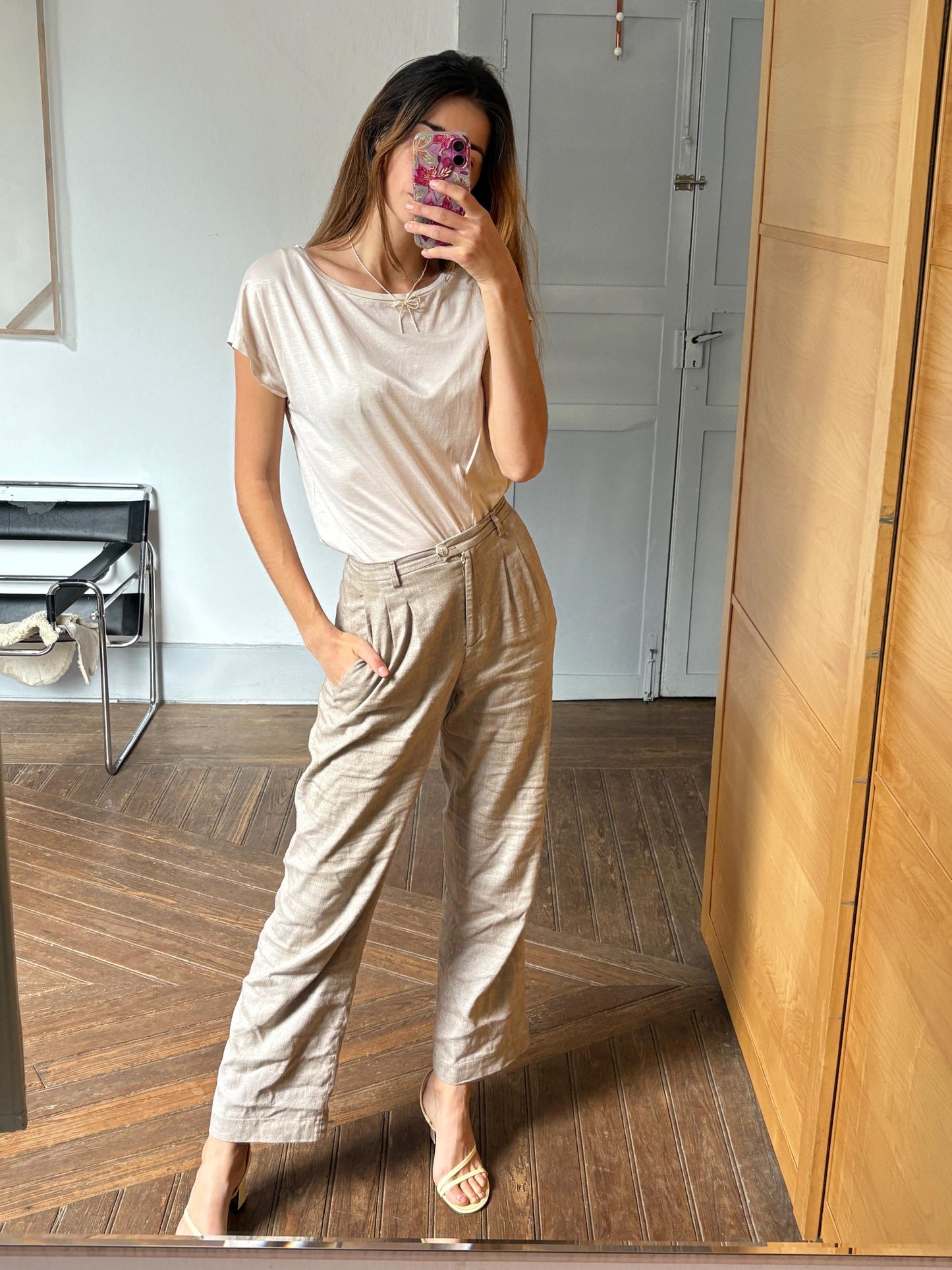 Vintage COS classic cream white tee - Luxury simple minimalist wardrobe essential - Off white Designer camisole