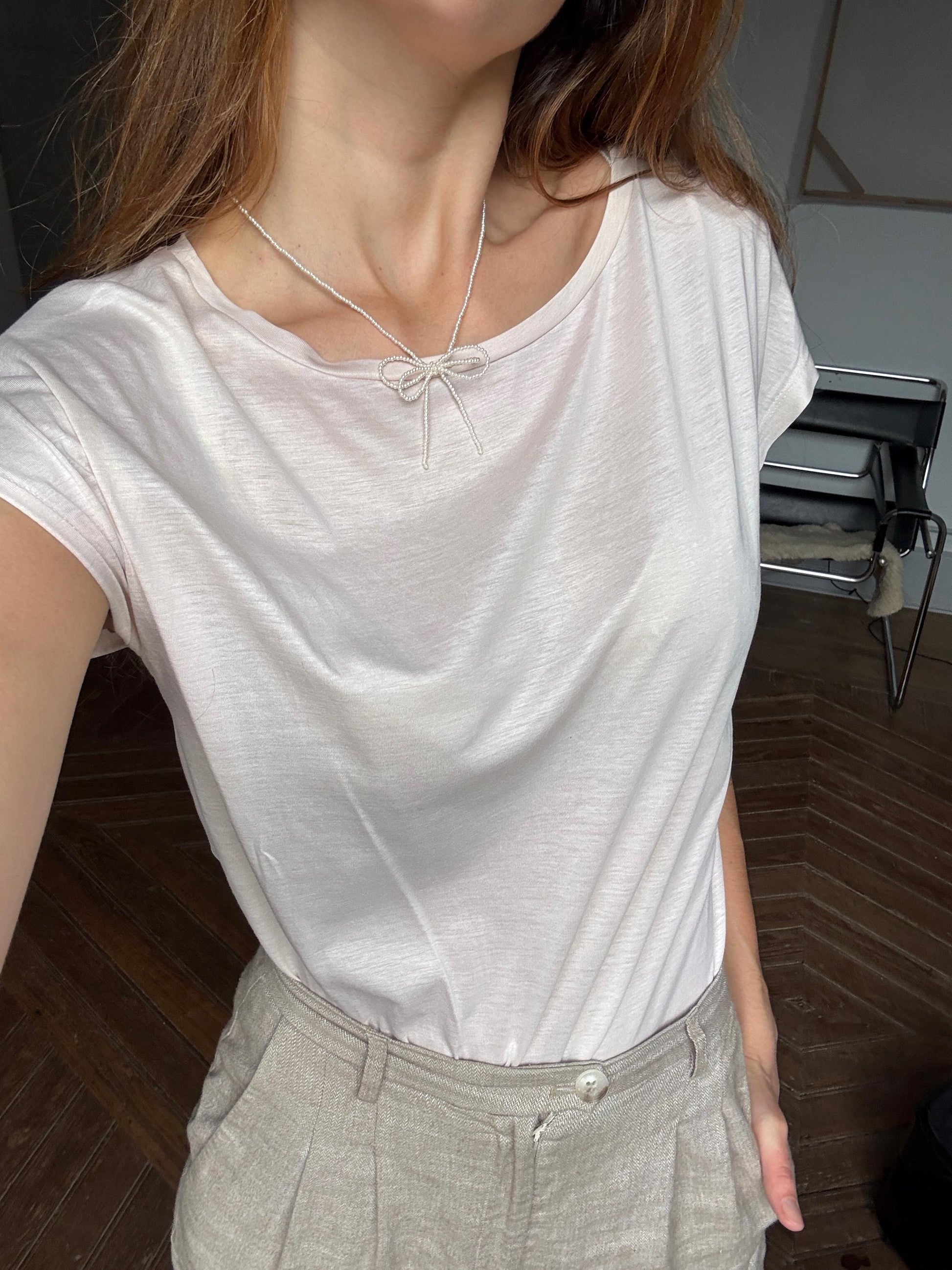 Vintage COS classic cream white tee - Luxury simple minimalist wardrobe essential - Off white Designer camisole