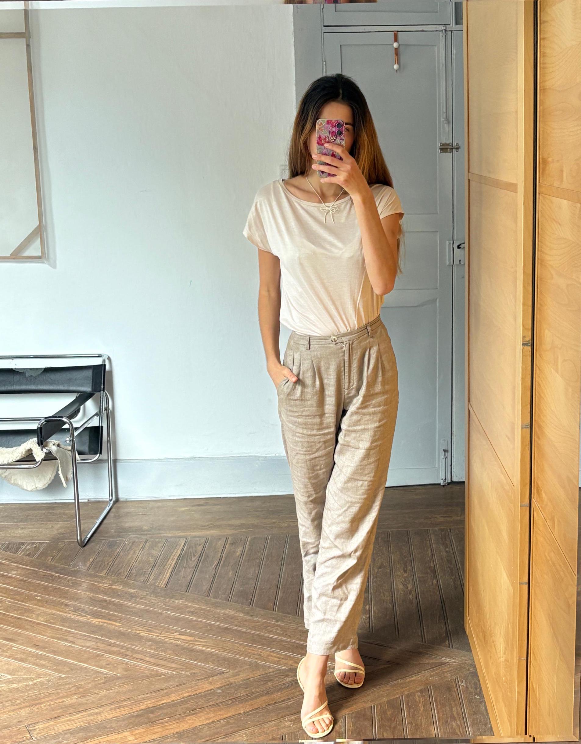 Vintage COS classic cream white tee - Luxury simple minimalist wardrobe essential - Off white Designer camisole
