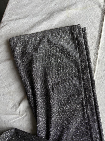High Waist Silver Glitter Flared Pants — additional view 6